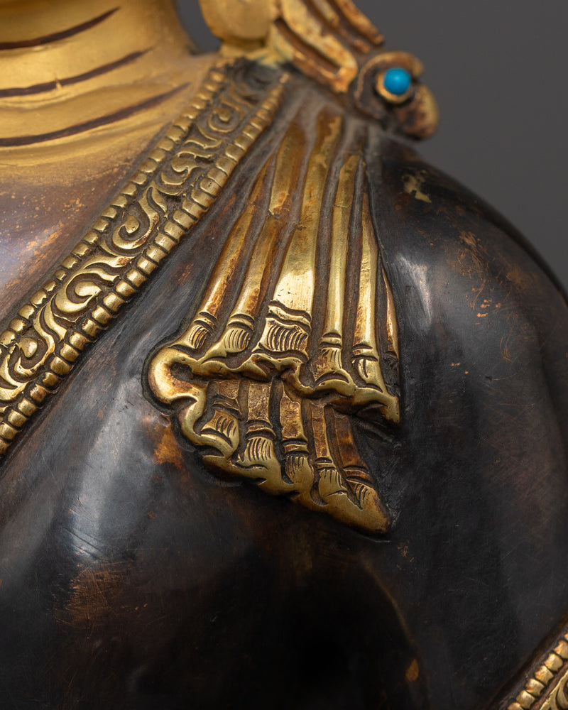 Supreme Healer Bhaisajyaguru Statue | Medicine Buddha Oxidized Statue