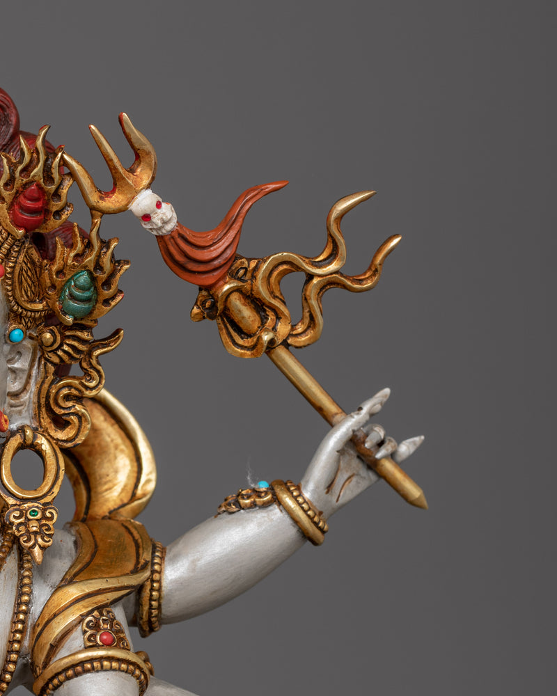 Protector Deity White Mahakala | Shadbhuja Mahakala Statue