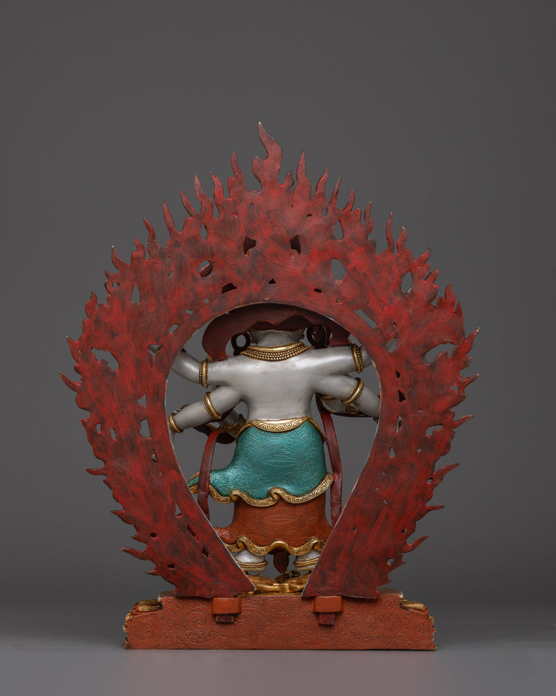 Protector Deity White Mahakala | Shadbhuja Mahakala Statue