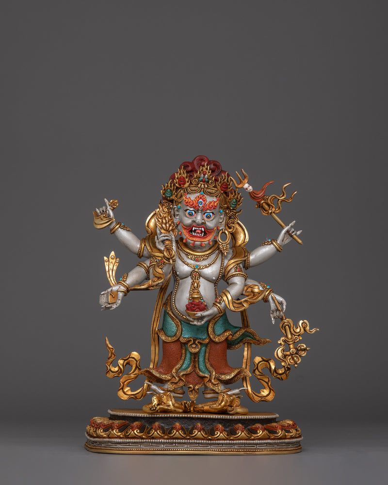 Protector Deity White Mahakala | Shadbhuja Mahakala Statue