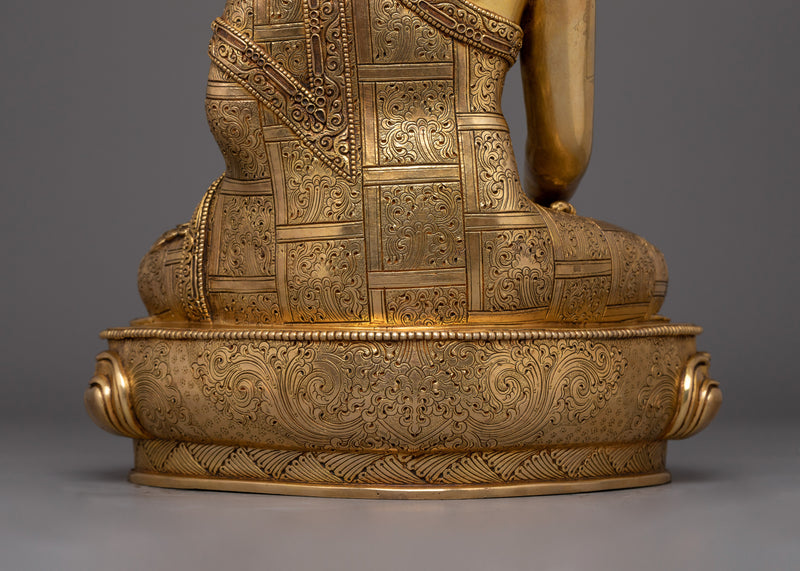Golden Gautama Buddha Figurine | Shakyamuni Buddha - Embodiment of Wisdom