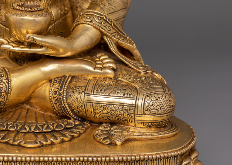 Golden Gautama Buddha Figurine | Shakyamuni Buddha - Embodiment of Wisdom