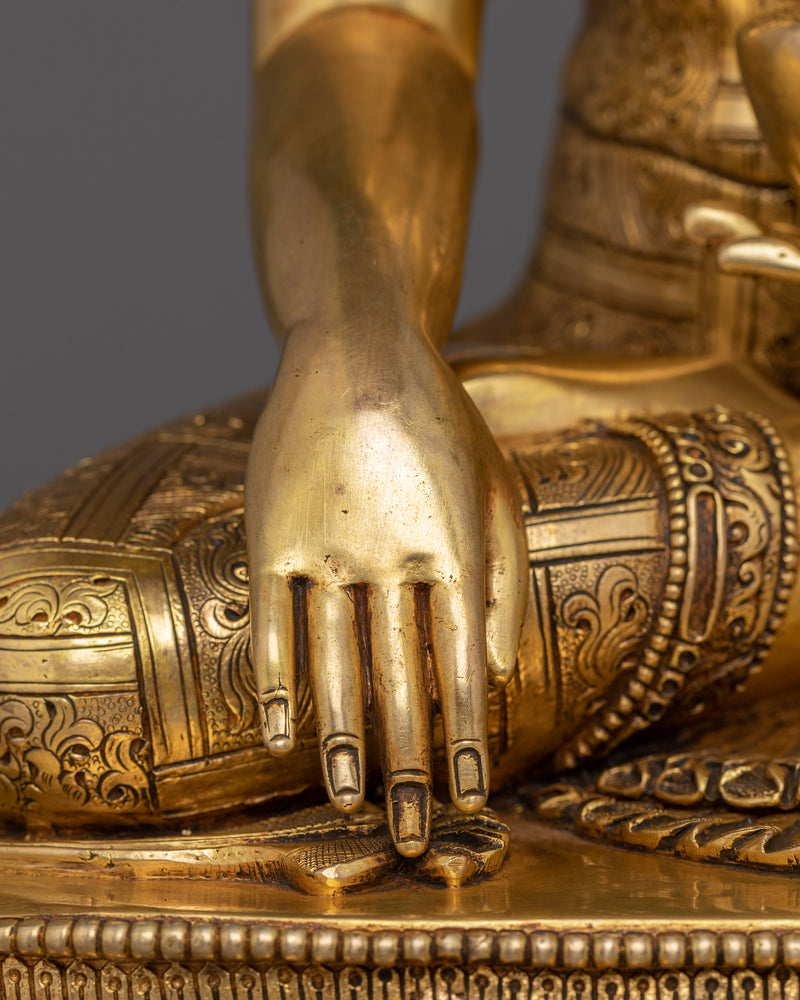 Golden Gautama Buddha Figurine | Shakyamuni Buddha - Embodiment of Wisdom