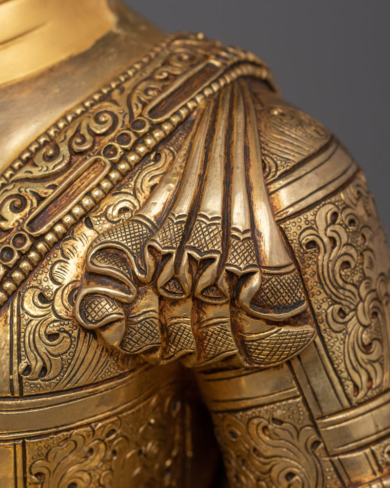Golden Gautama Buddha Figurine | Shakyamuni Buddha - Embodiment of Wisdom