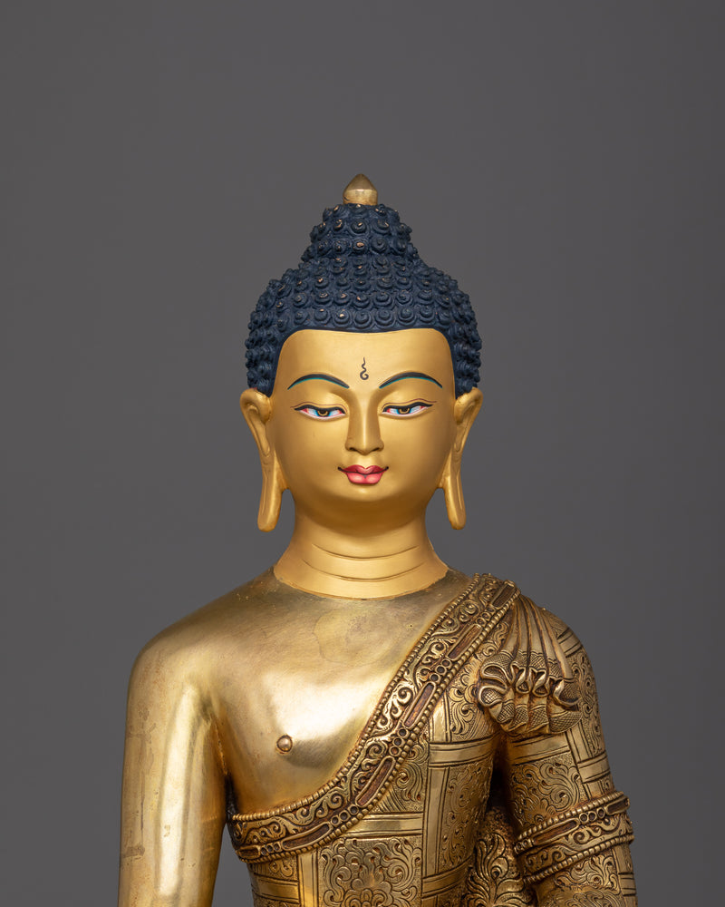 Golden Gautama Buddha Figurine | Shakyamuni Buddha - Embodiment of Wisdom