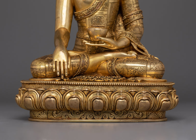Golden Gautama Buddha Figurine | Shakyamuni Buddha - Embodiment of Wisdom