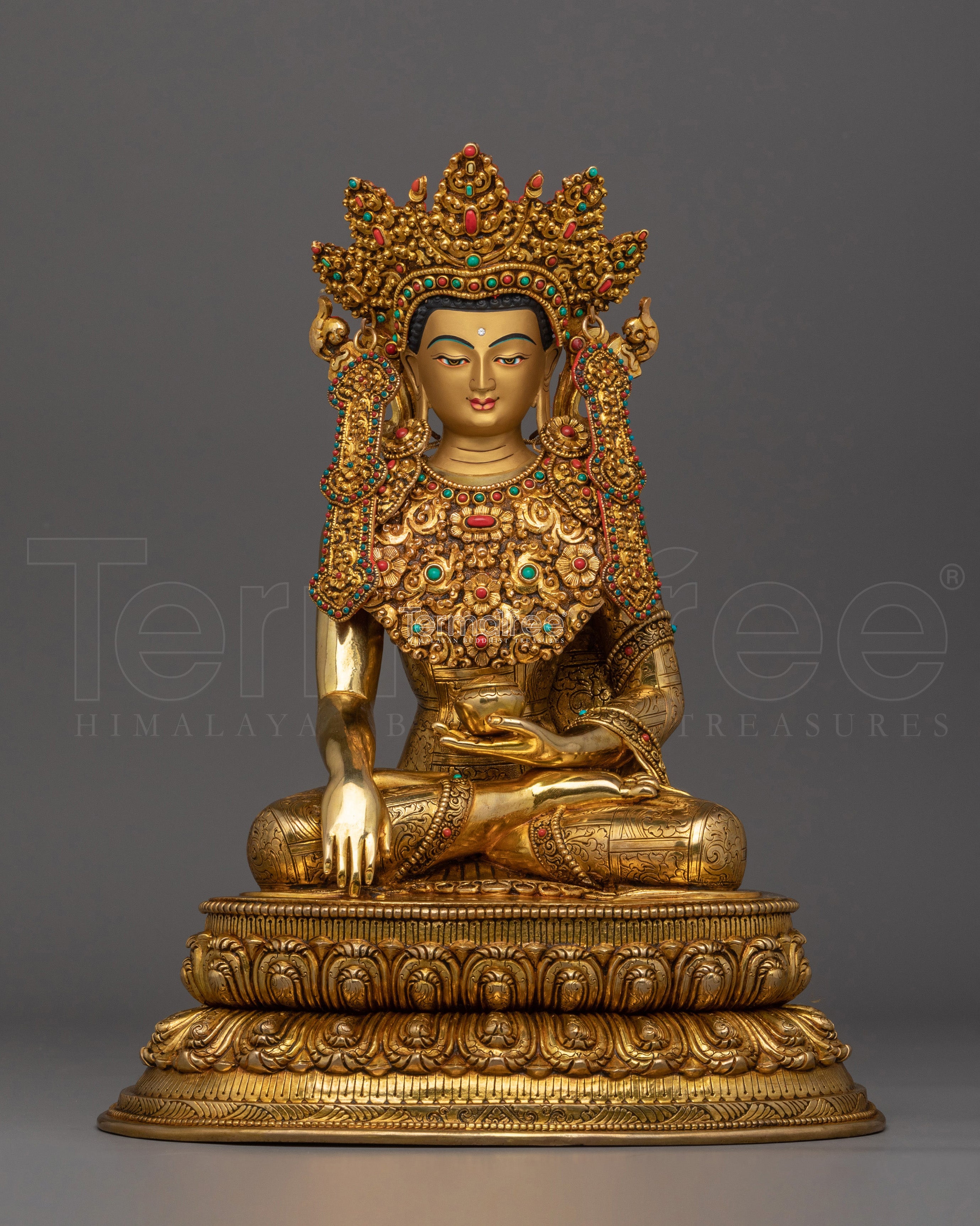 Crown Shakyamuni Buddha Handcrafted Statue | The Awakened One
