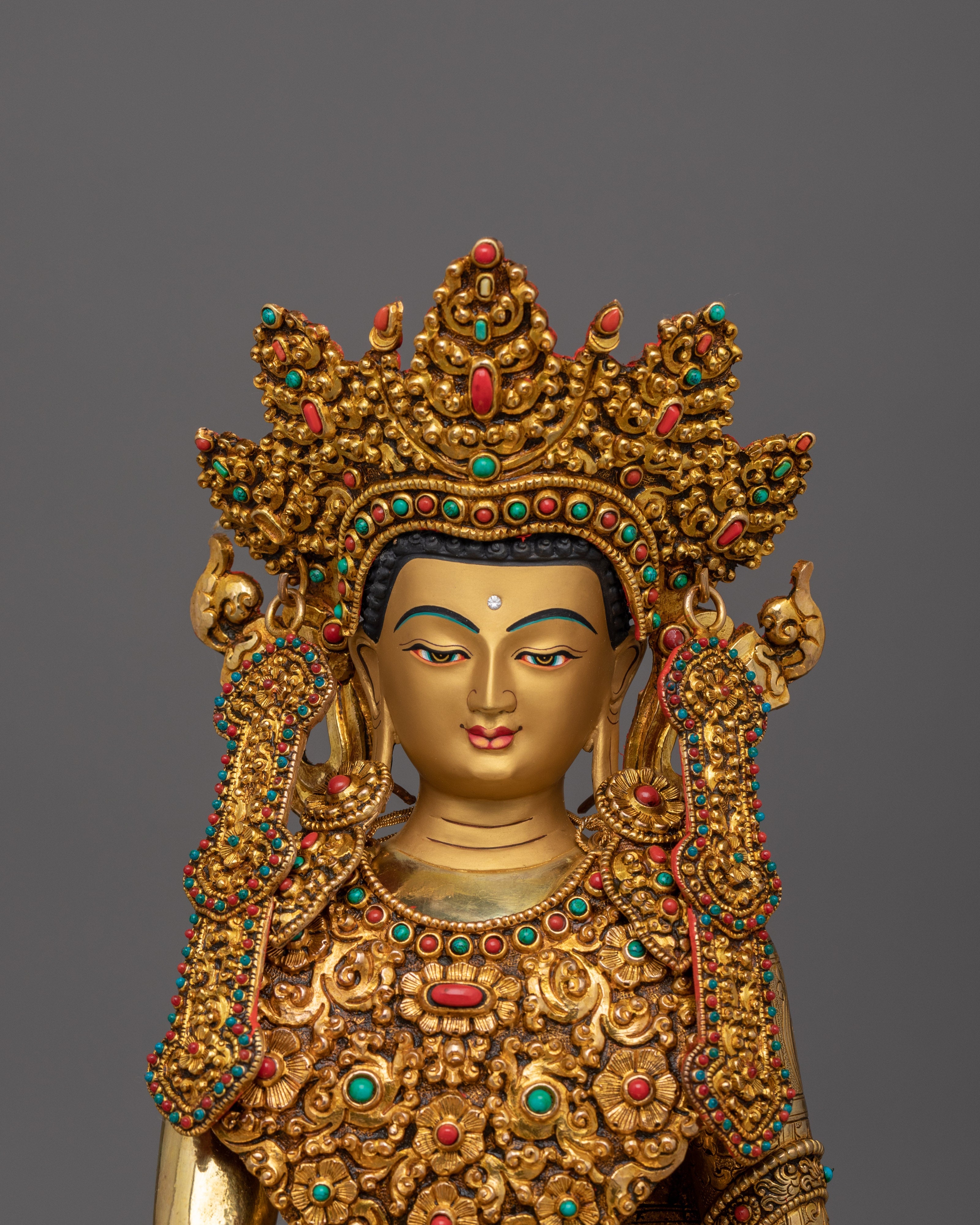 Crown Shakyamuni Buddha Handcarafted Statue | The Awakened One