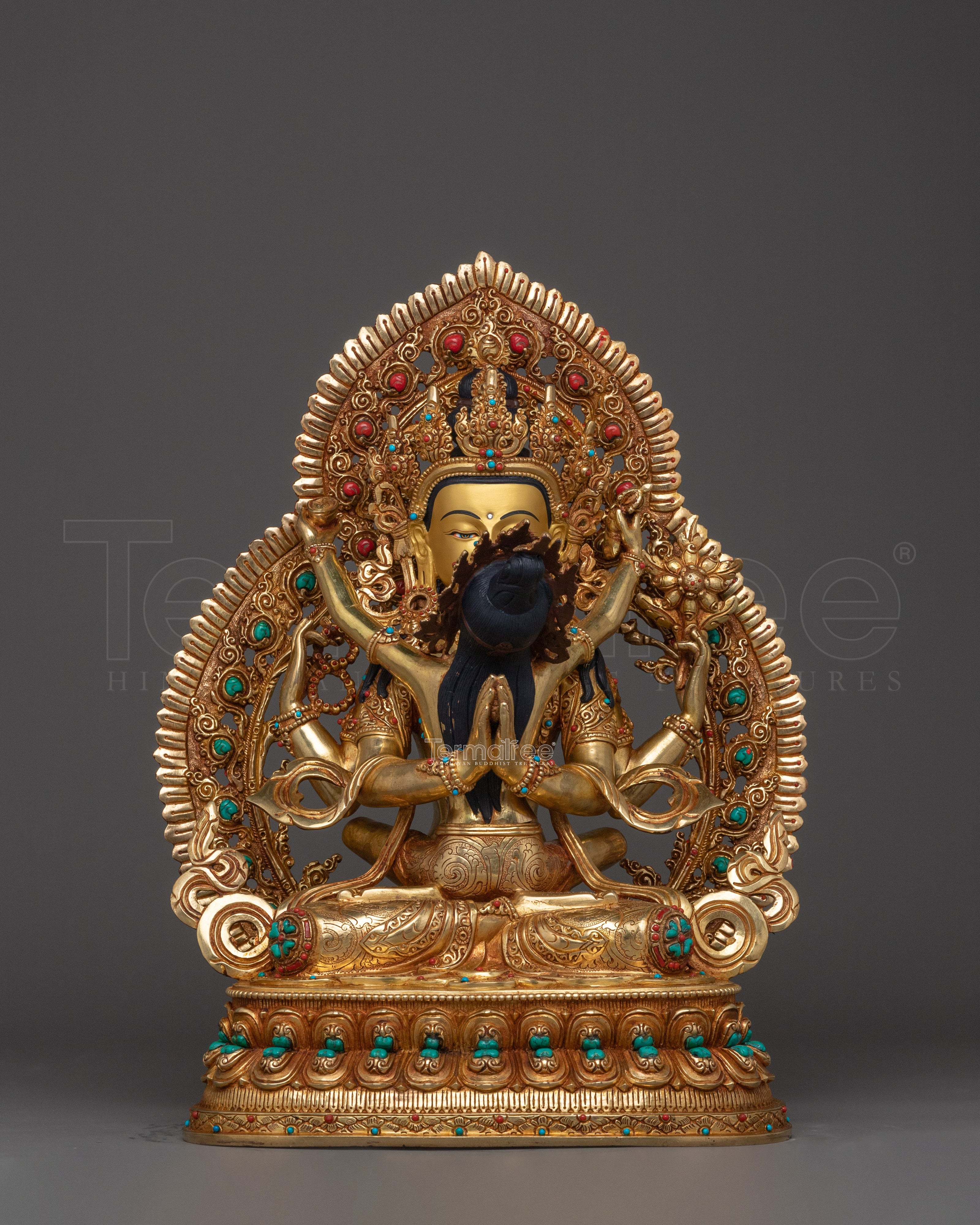 Statue of Chenrezig with Consort | Sculpture for Decor