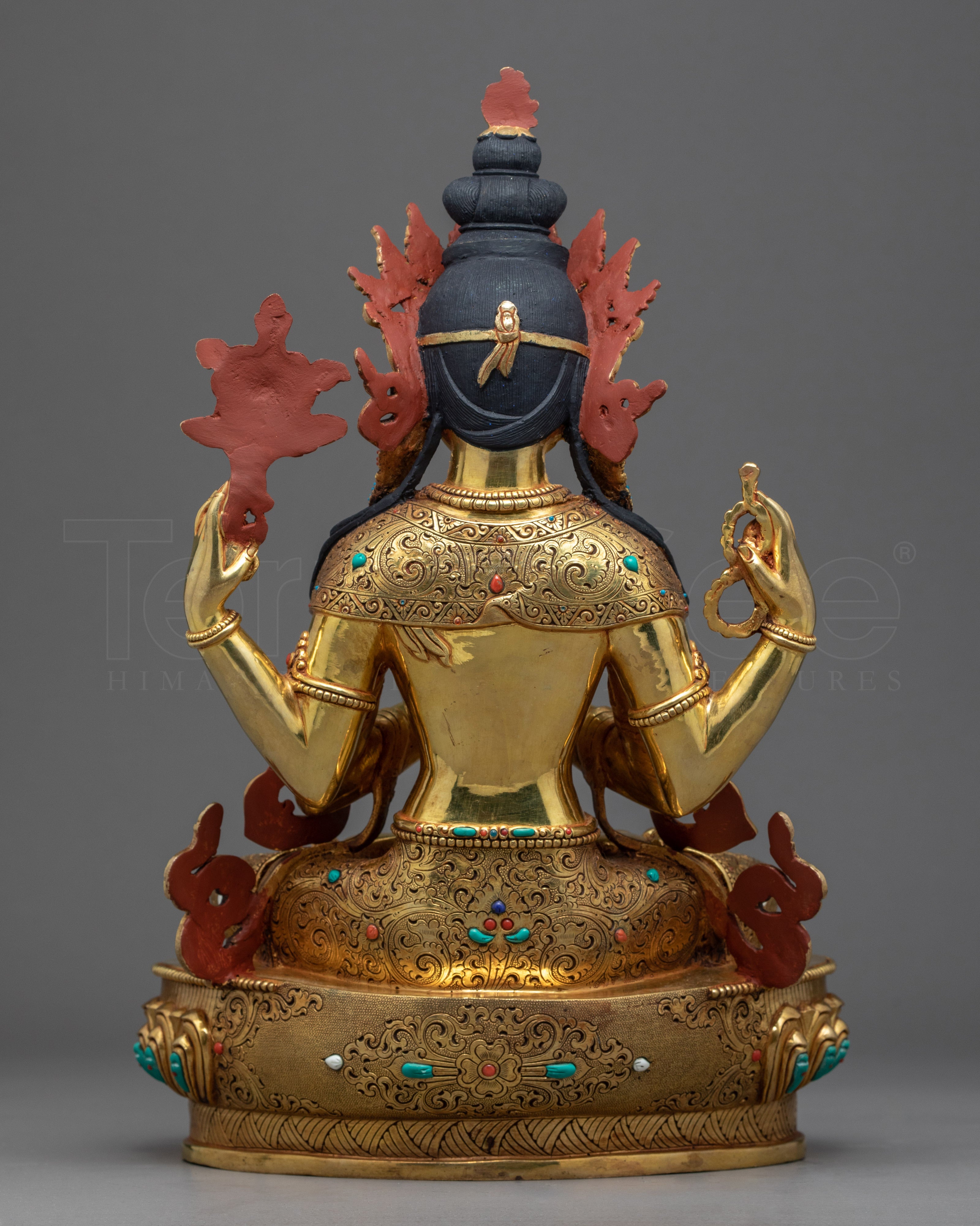 4 Arm Chenrezig Statue | Gold Gilded | Boddhisattva of Compassion