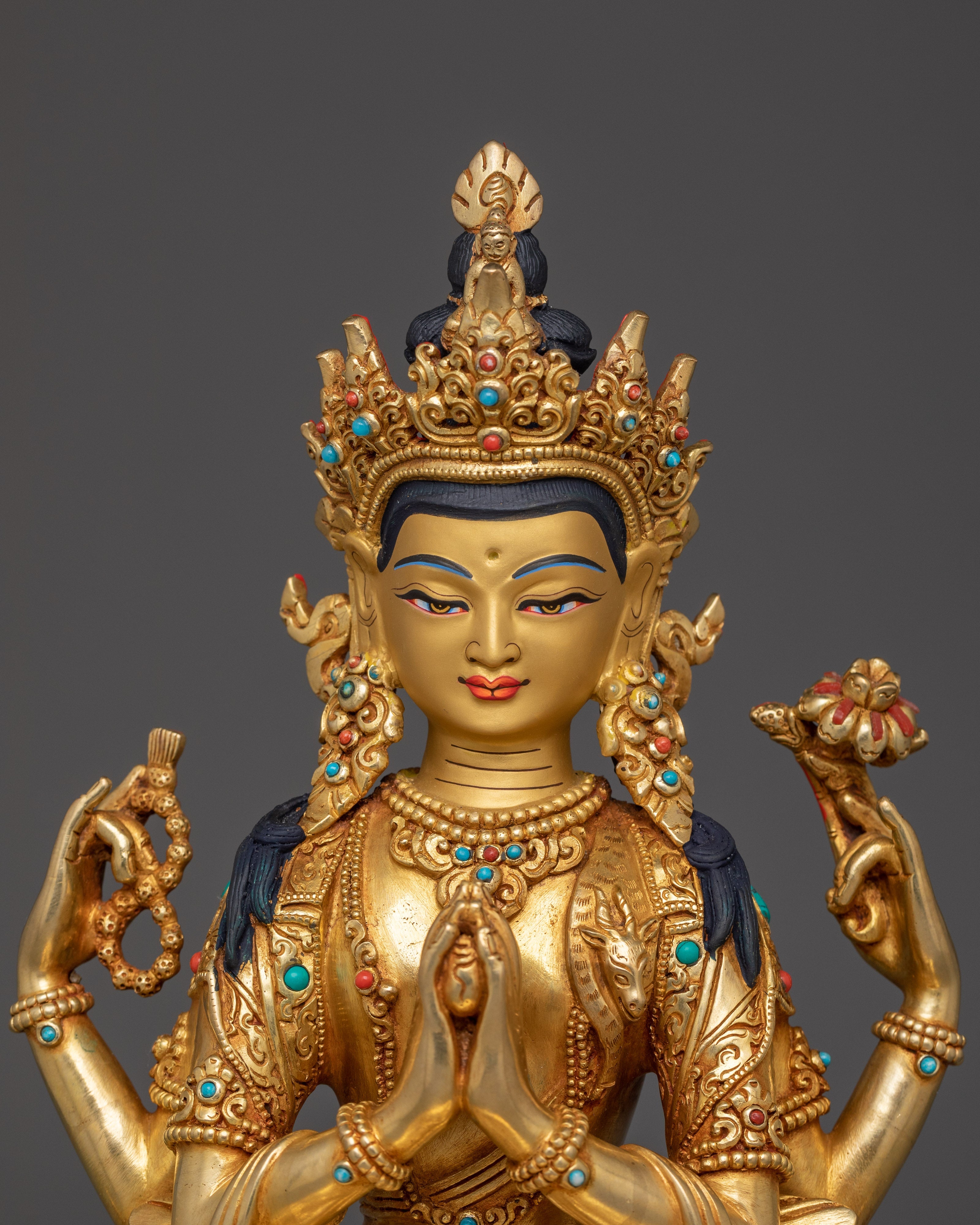 Figurine of Chenrezig - Dharma Practice | 4-Armed Avalokiteshvara