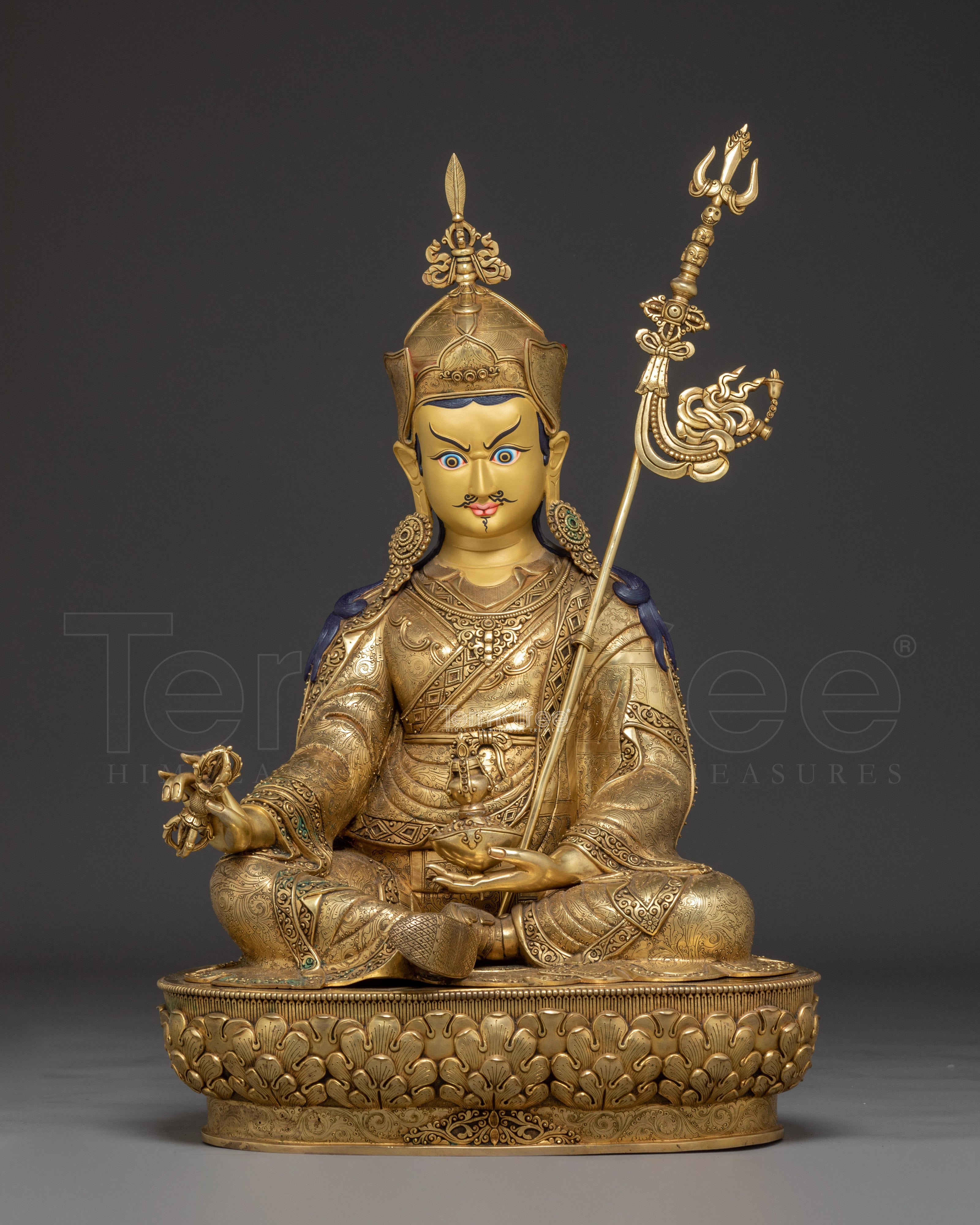 Venerated Guru Rinpoche Statue | Padmsambhava with Khatvanga Statue