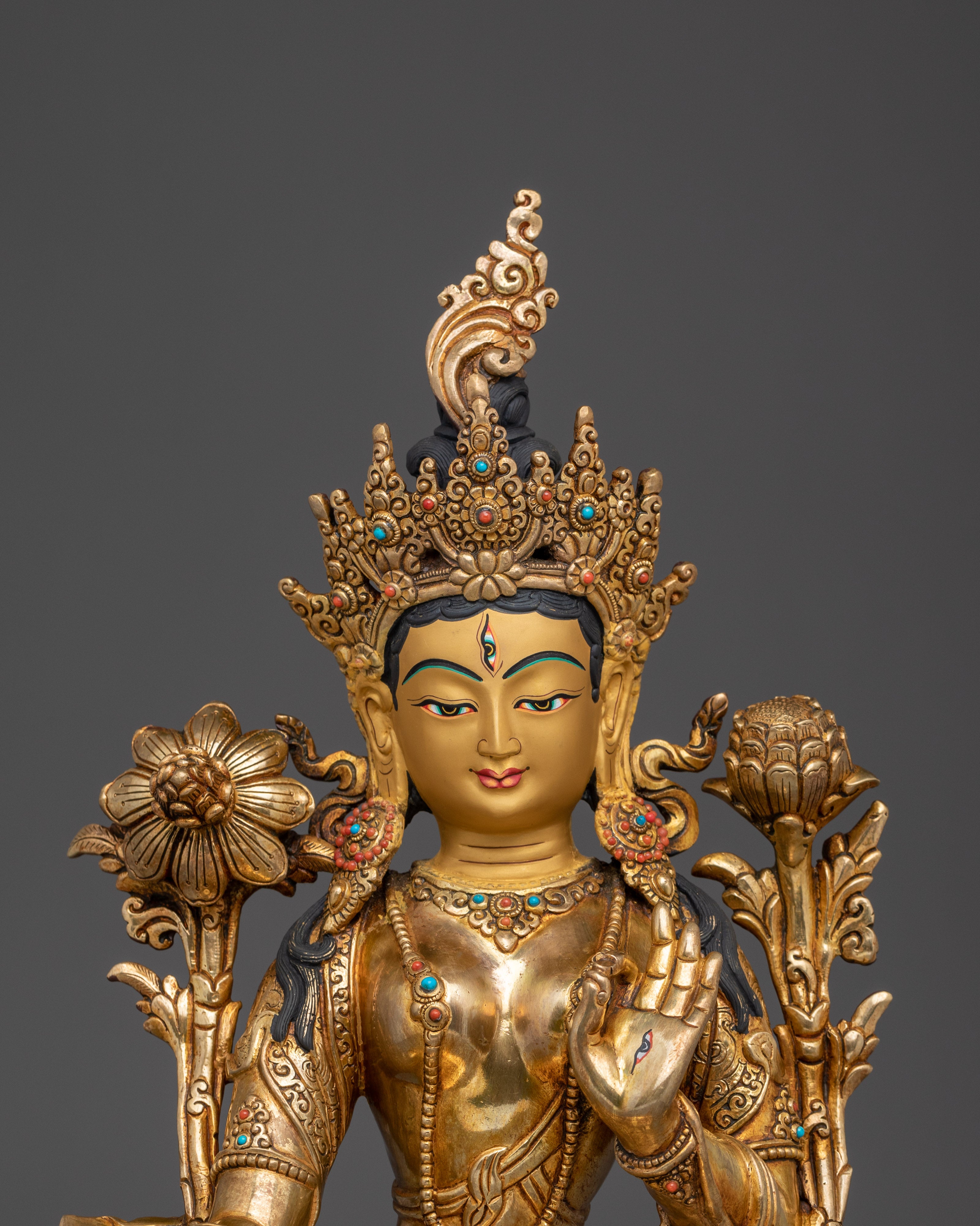 Serene White Tara Statue | Sita Tara - Compassion and Healing Tibetan Deity