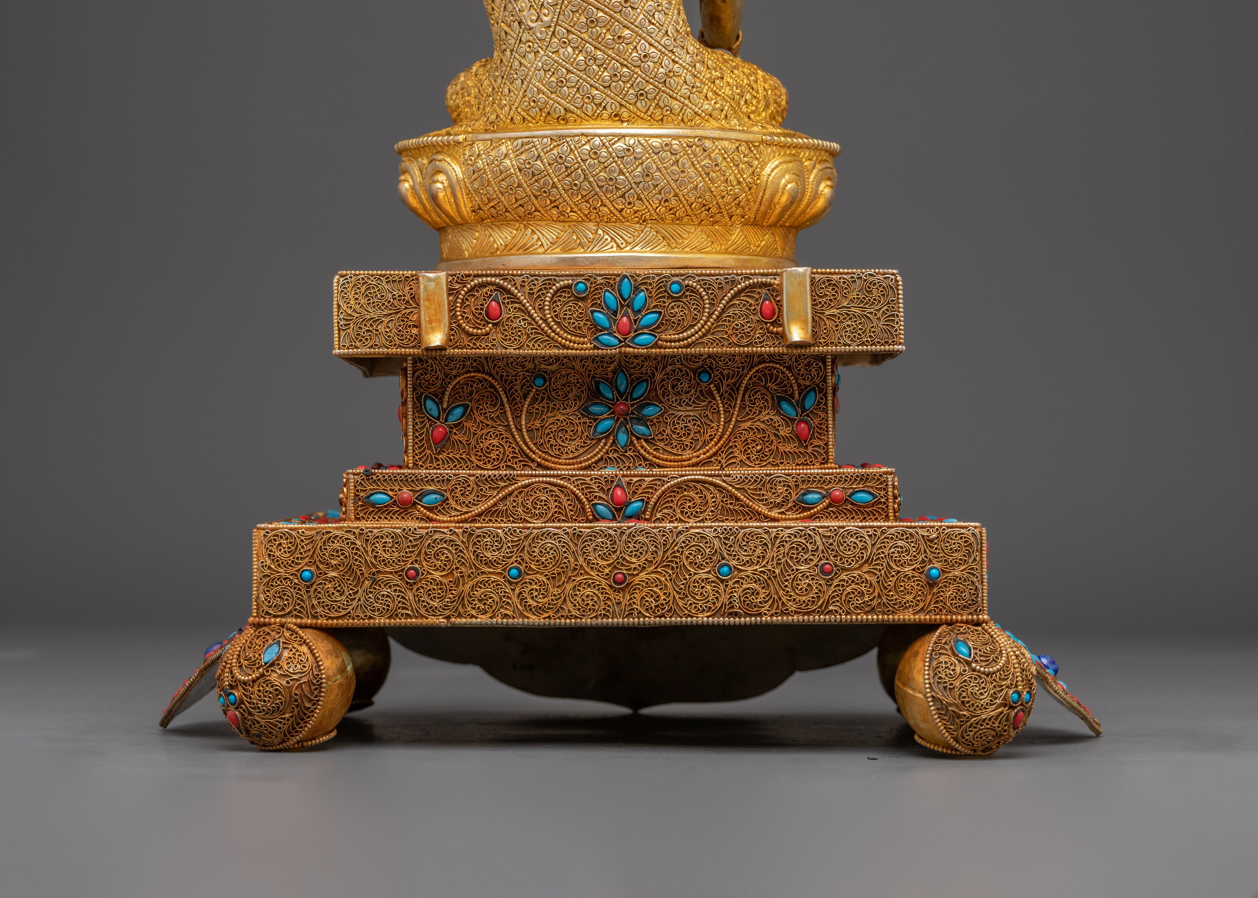 Handmade Shakyamuni Buddha on throne | Symbol of Enlightenment