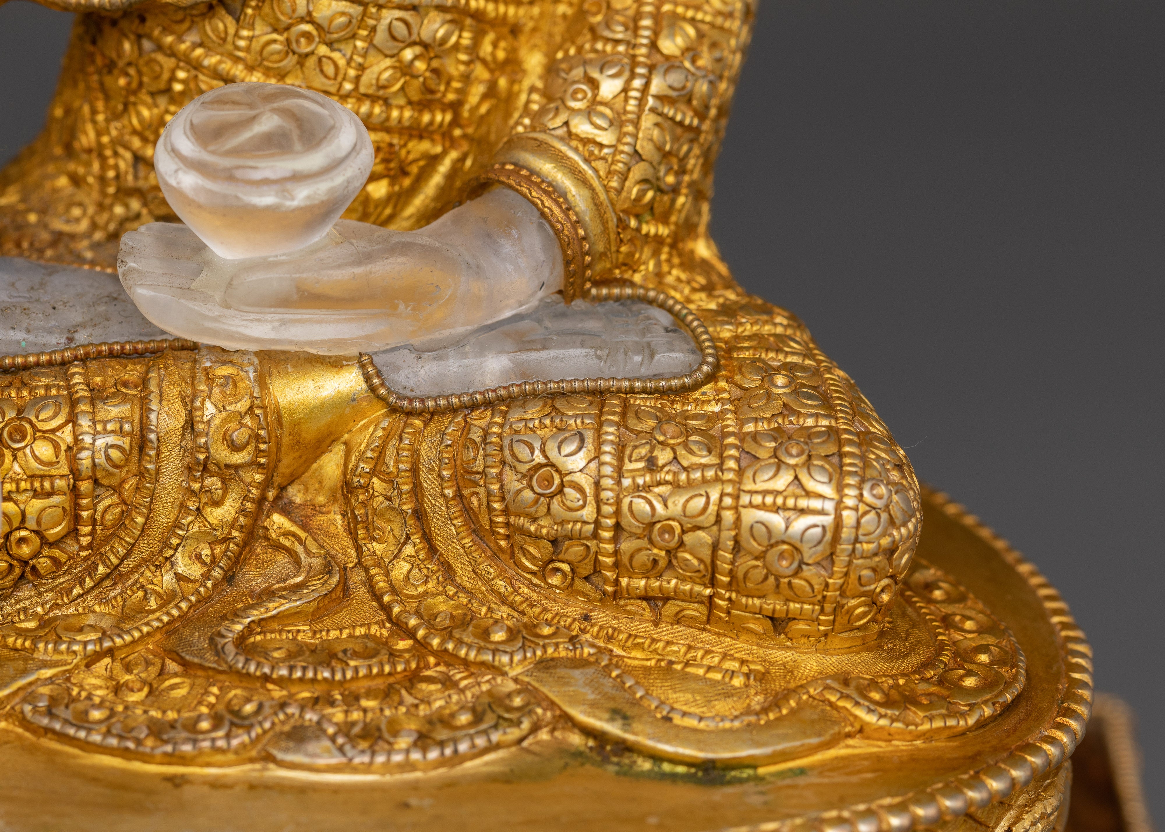 Handmade Shakyamuni Buddha on throne | Symbol of Enlightenment