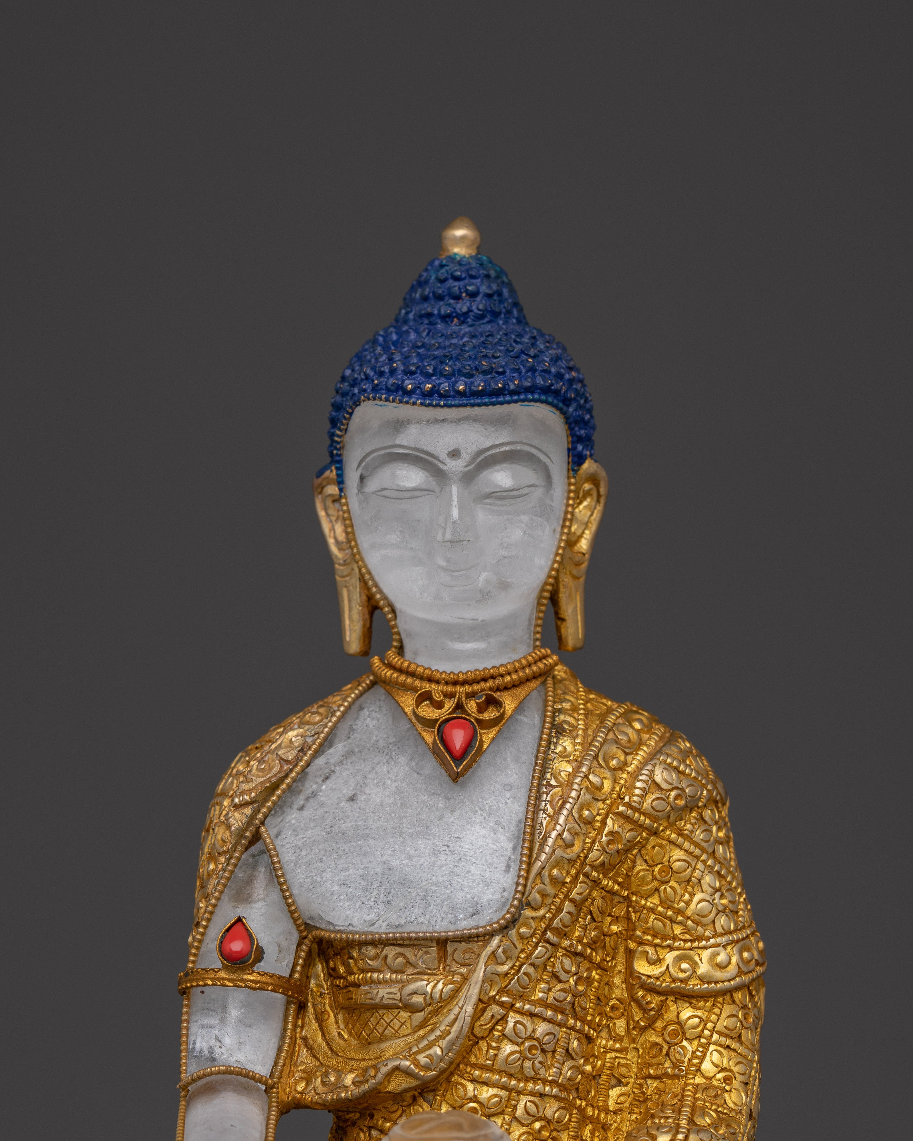 Handmade Shakyamuni Buddha on throne | Symbol of Enlightenment