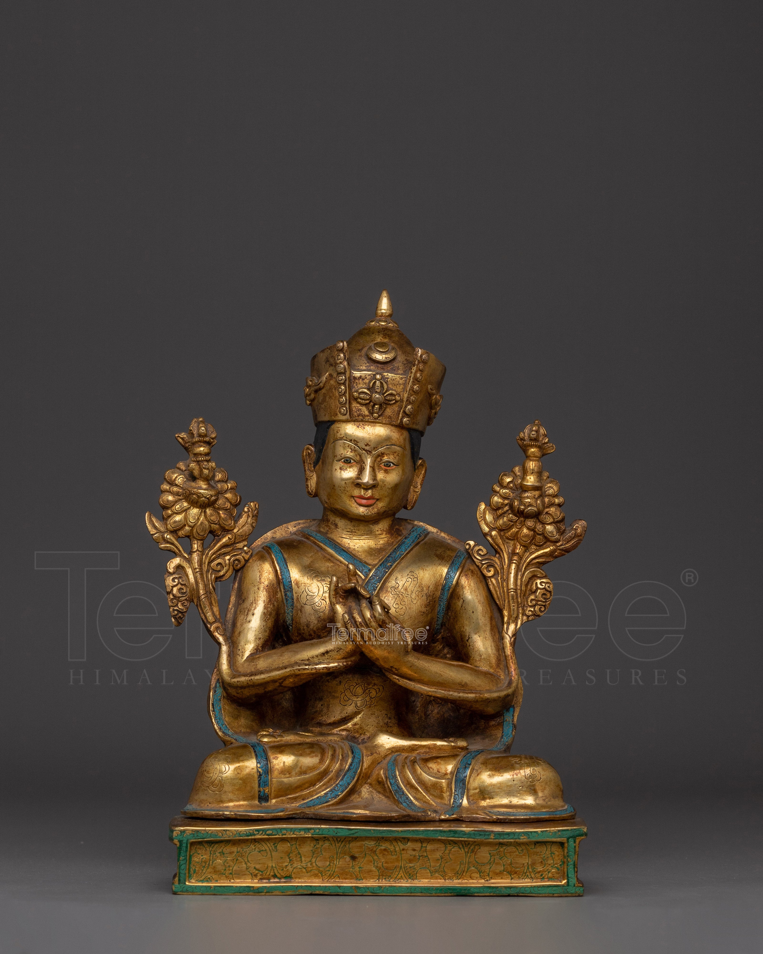 16th Gyalwa Karmapa Statue | Handcrafted Copper with 24K Gold Gilding