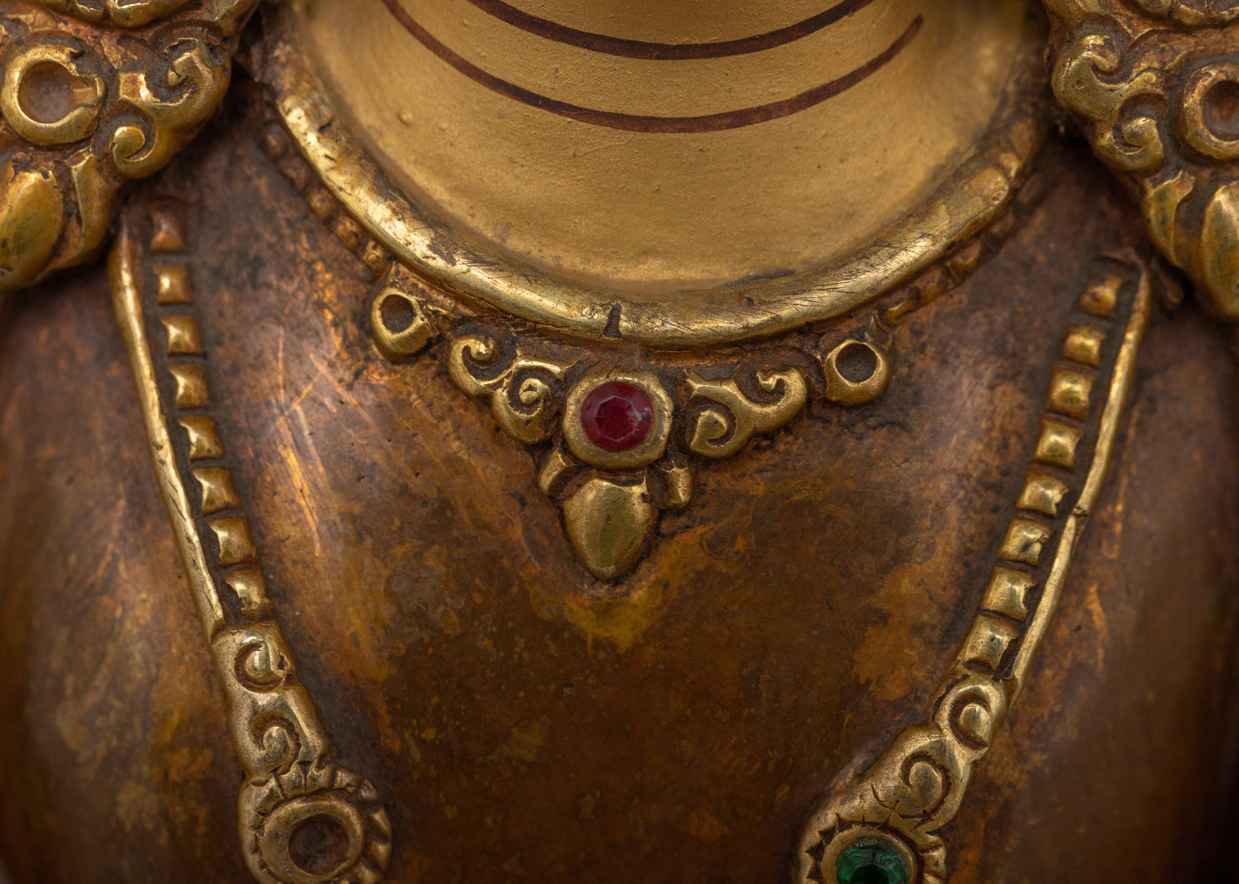 Himalayan Copper Art of Amitayus | 24K Gold Gilded Deity for Longevity and Blessings