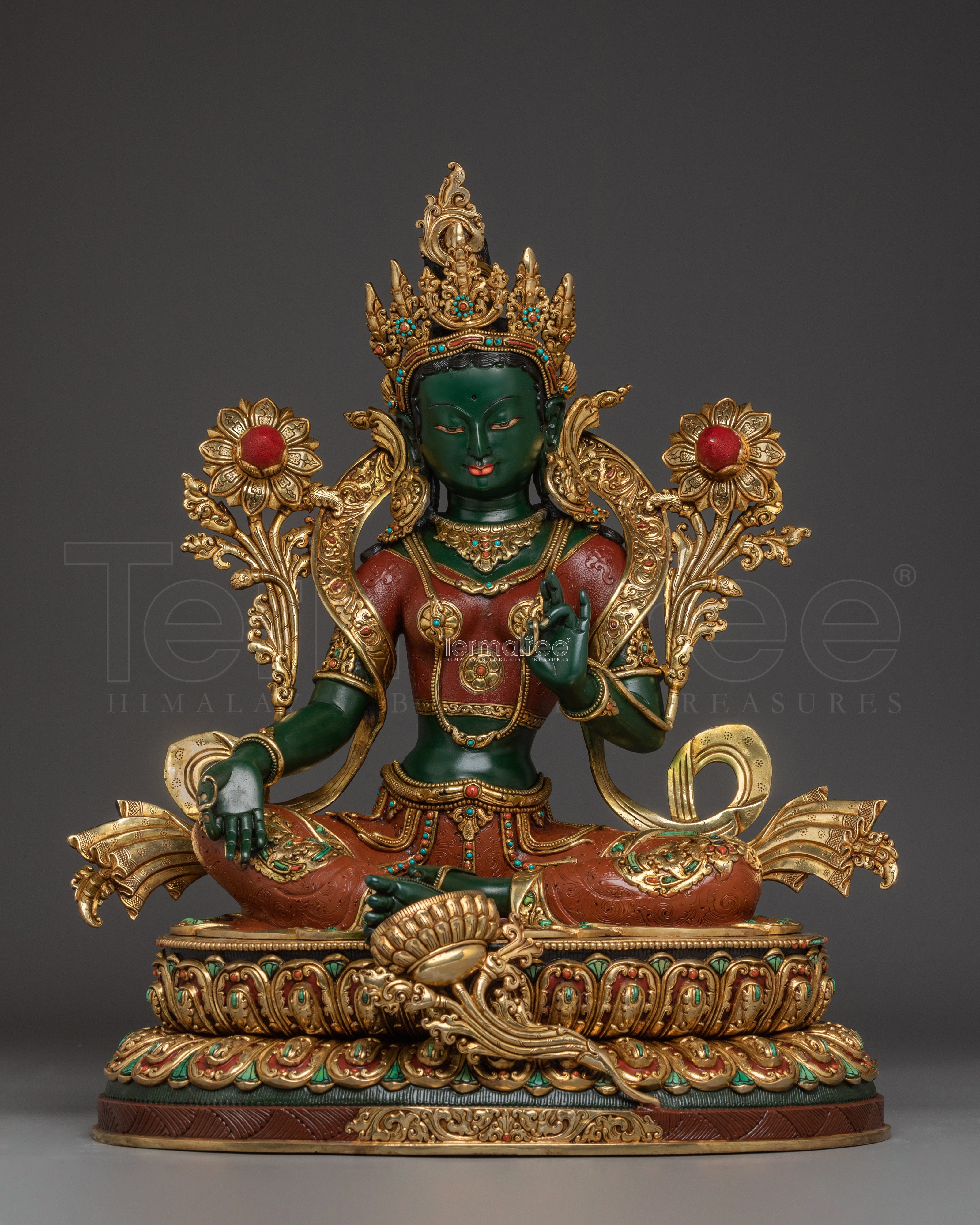 Fear Remover Green Tara Statue | The Goddess of Compassionate Action
