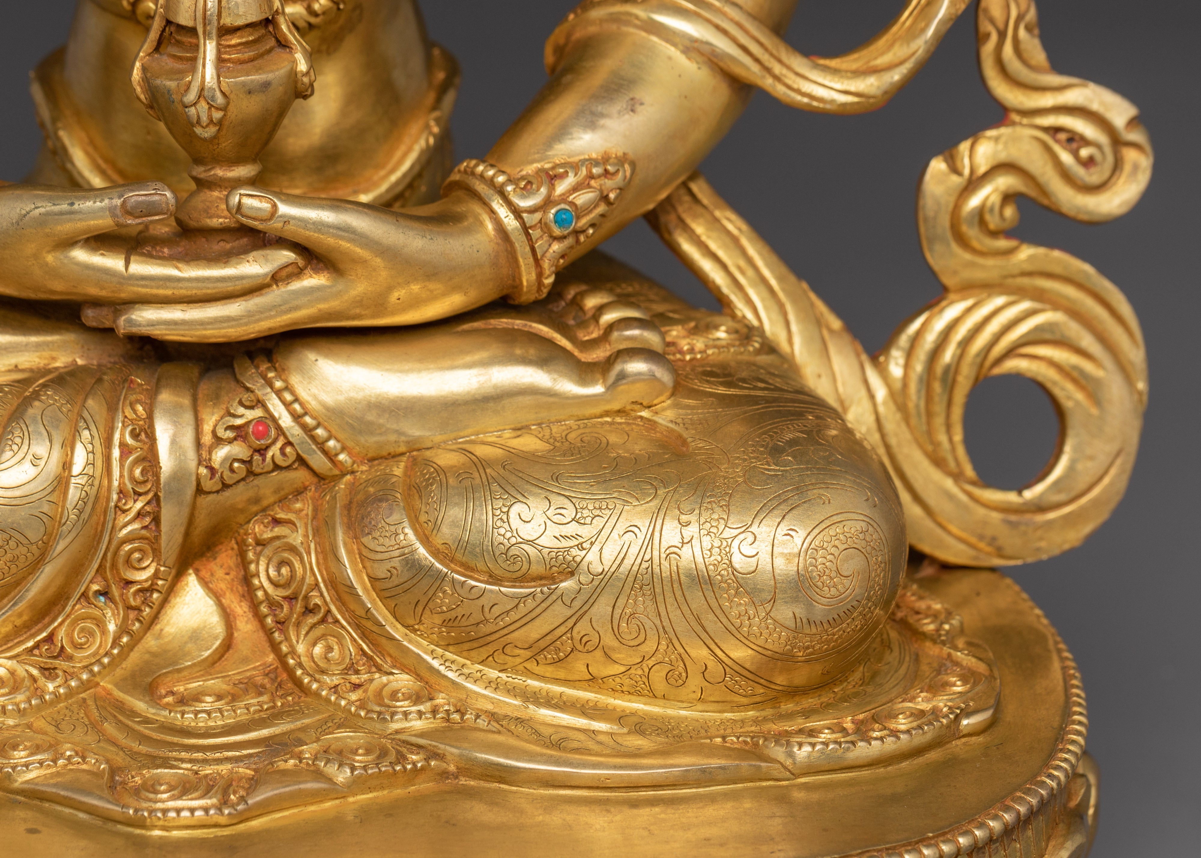 Golden Amitayus Figurine | Buddha of Infinite Light