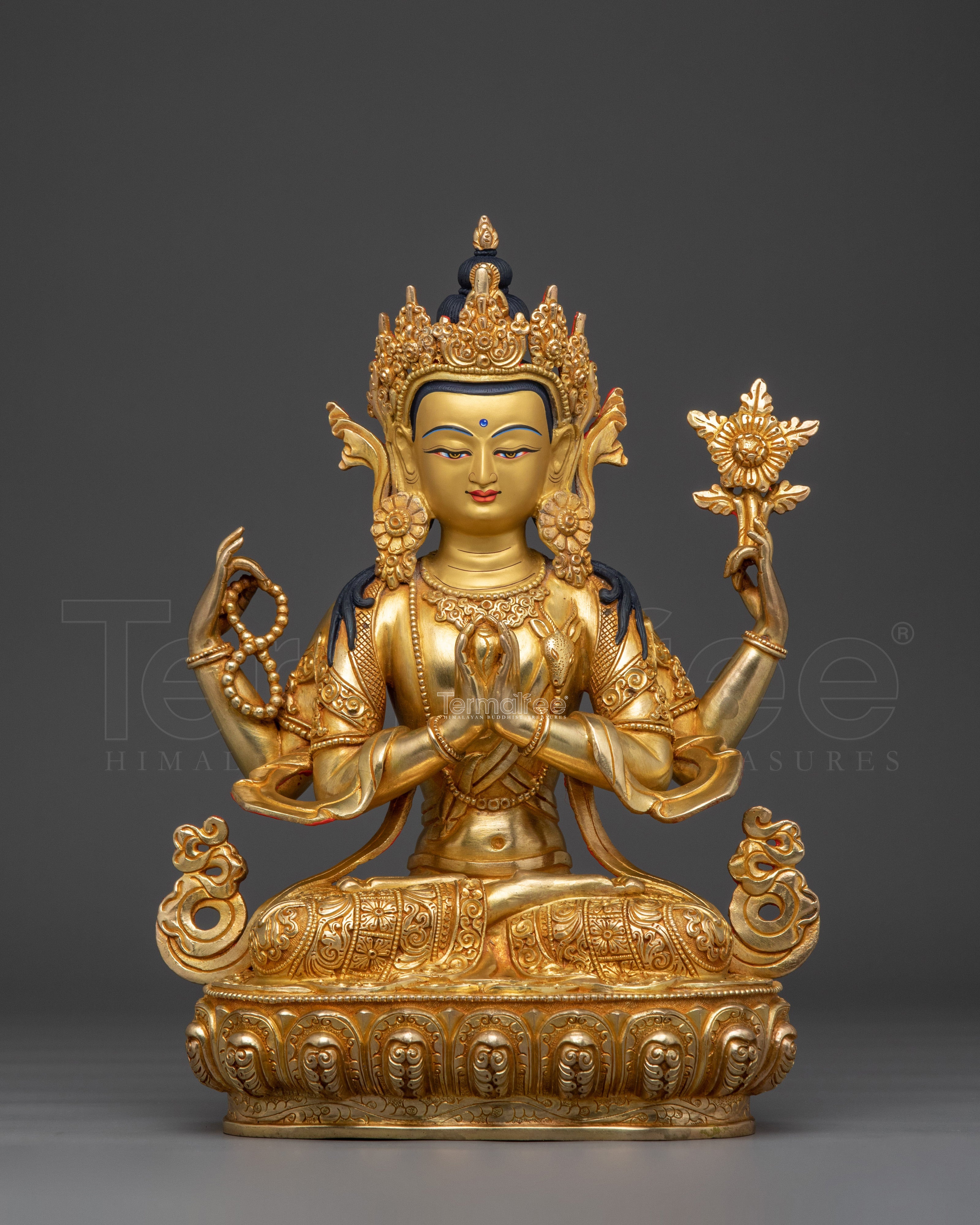 Chenrezig Tibetan Buddhist Deity Sculpture | Emblem of Divine Compassion