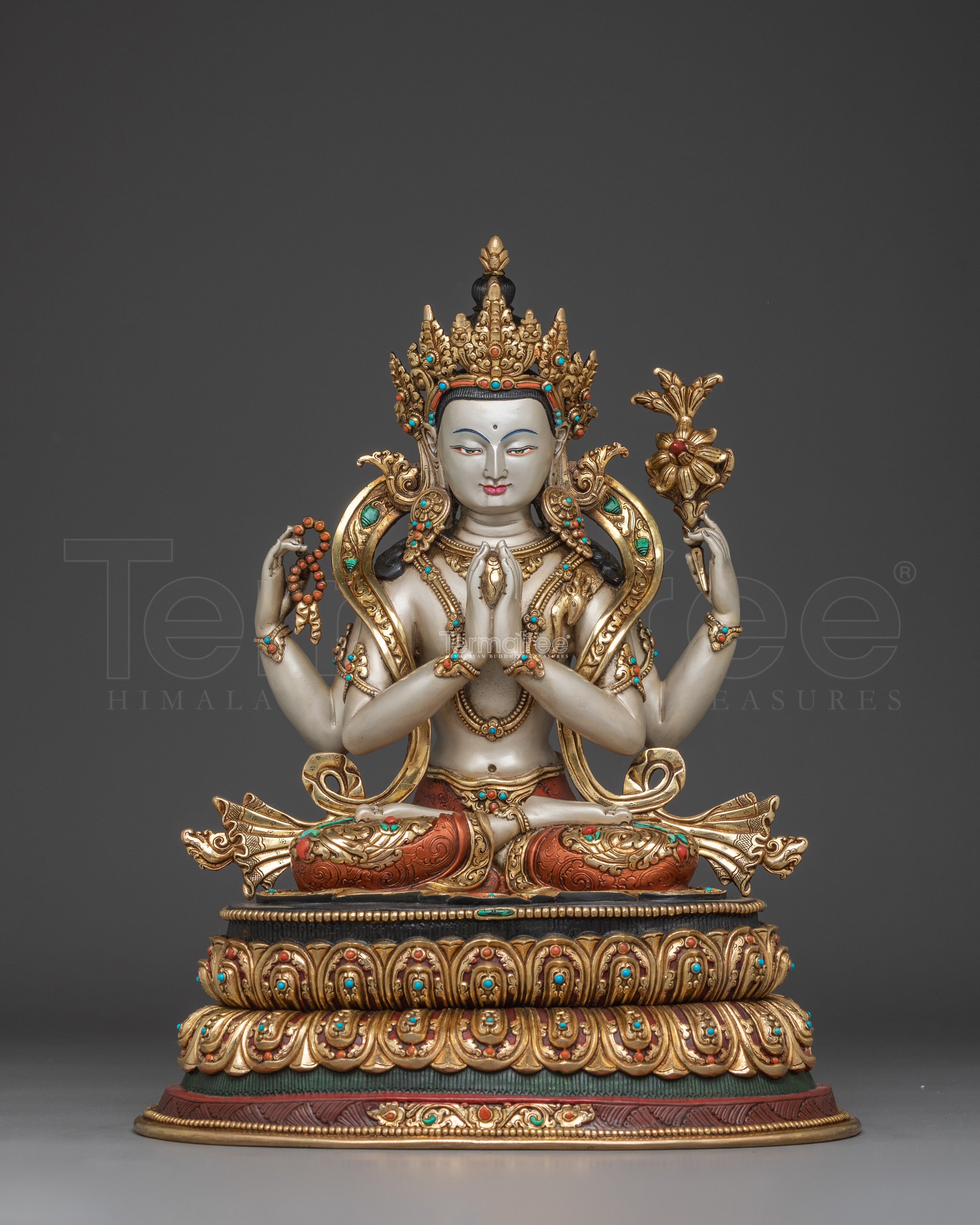 Serene Statue of Chenrezig | Guardian of Compassionate Wisdom