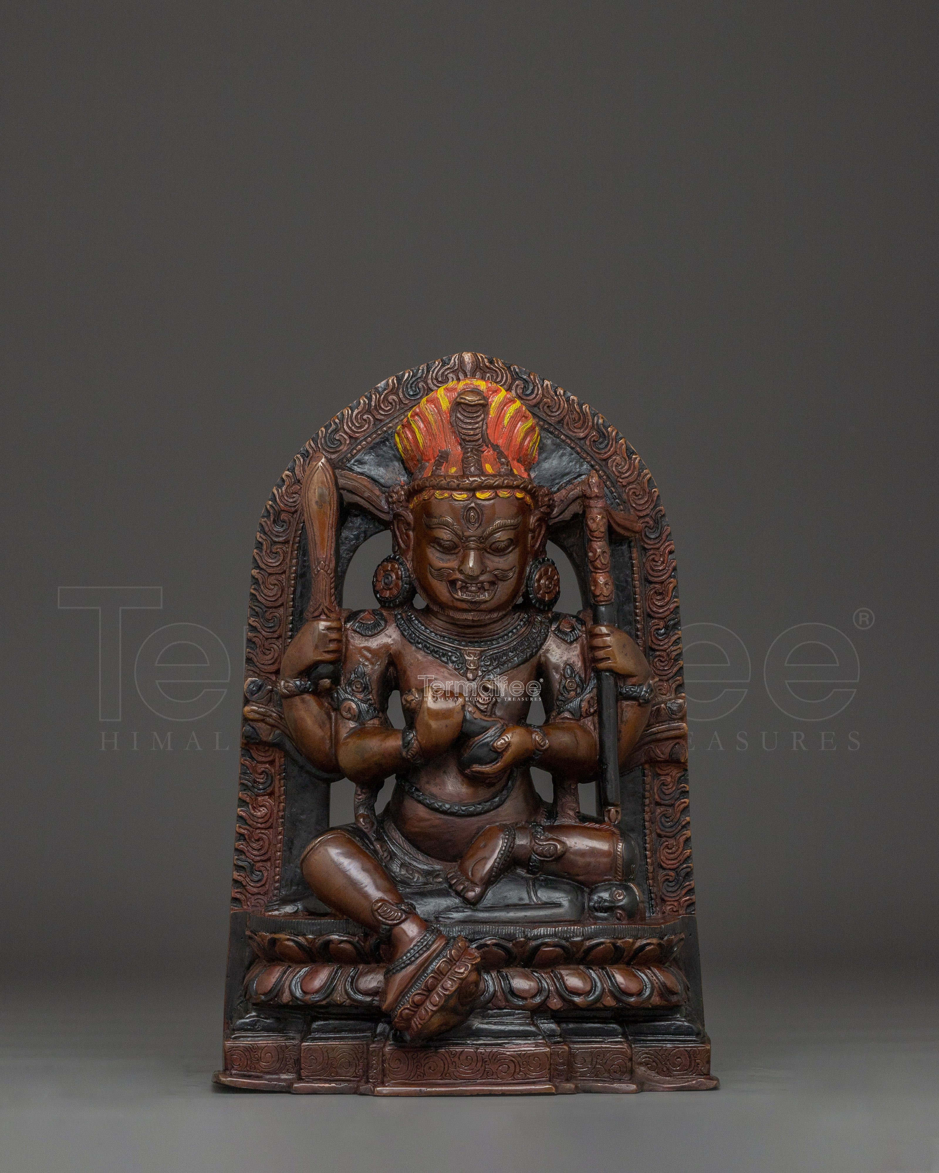 Fierce Mahakala Oxidized Statue | Tibetan Buddhist Deity