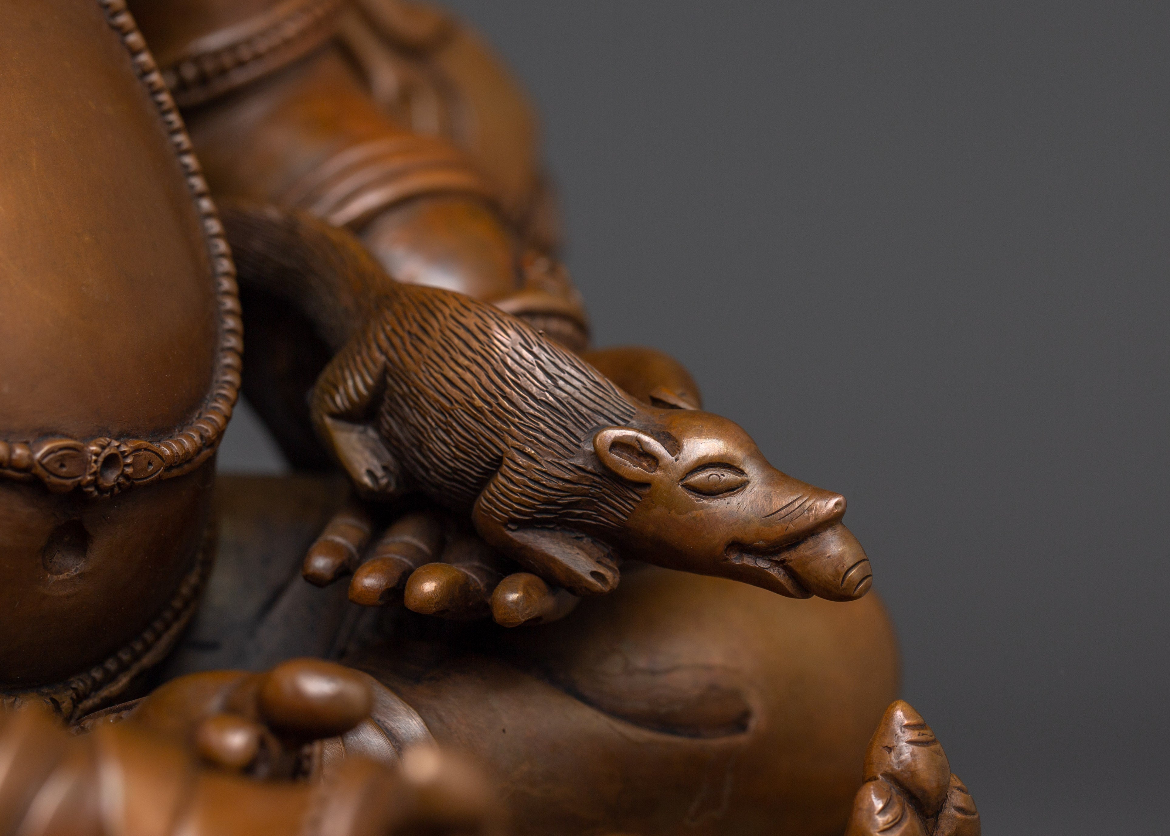 Oxidized Dzambhala Wealth Deity Statue | Guardian of Treasure