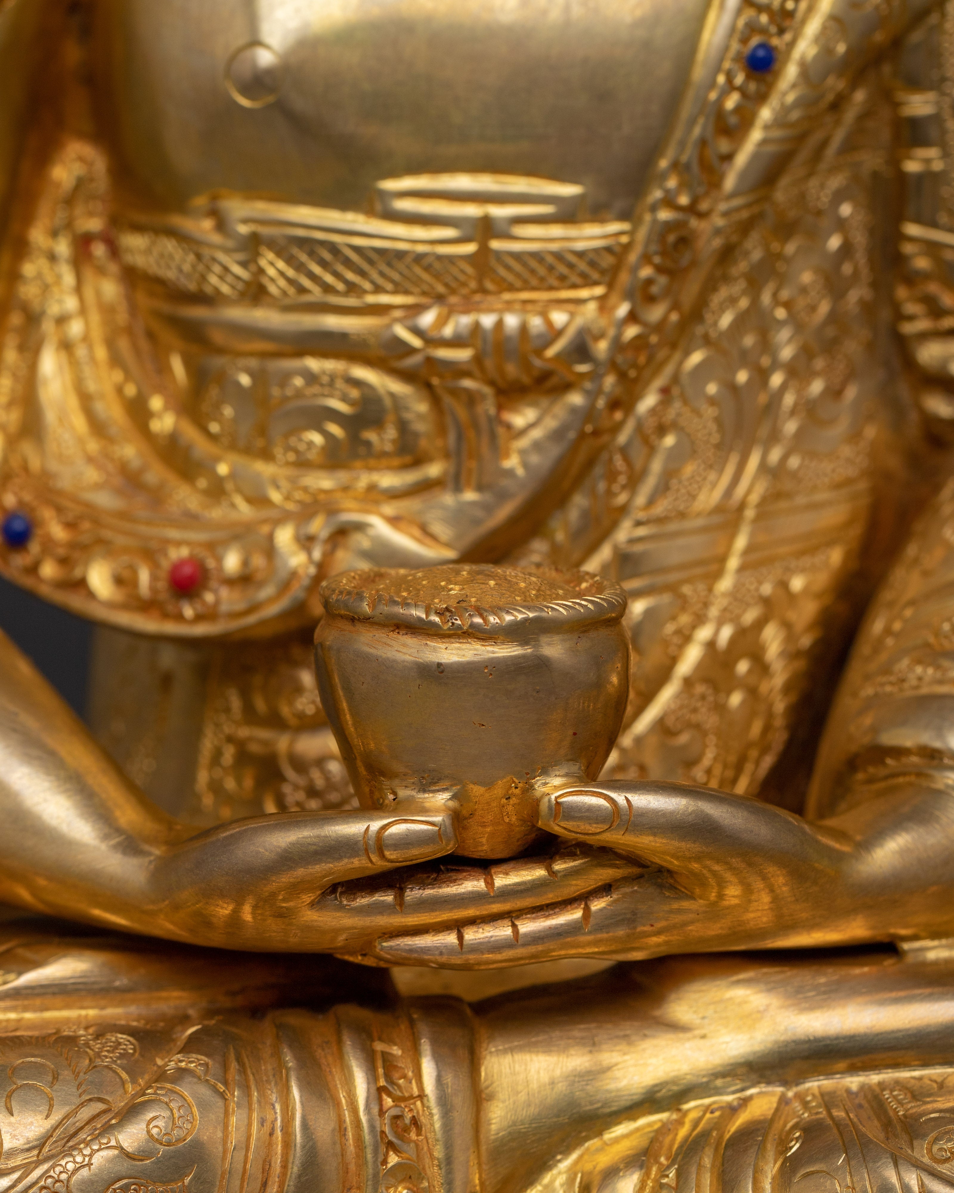 Gold Gilded Amitabha Buddha Statue | Buddha of Infinite Light