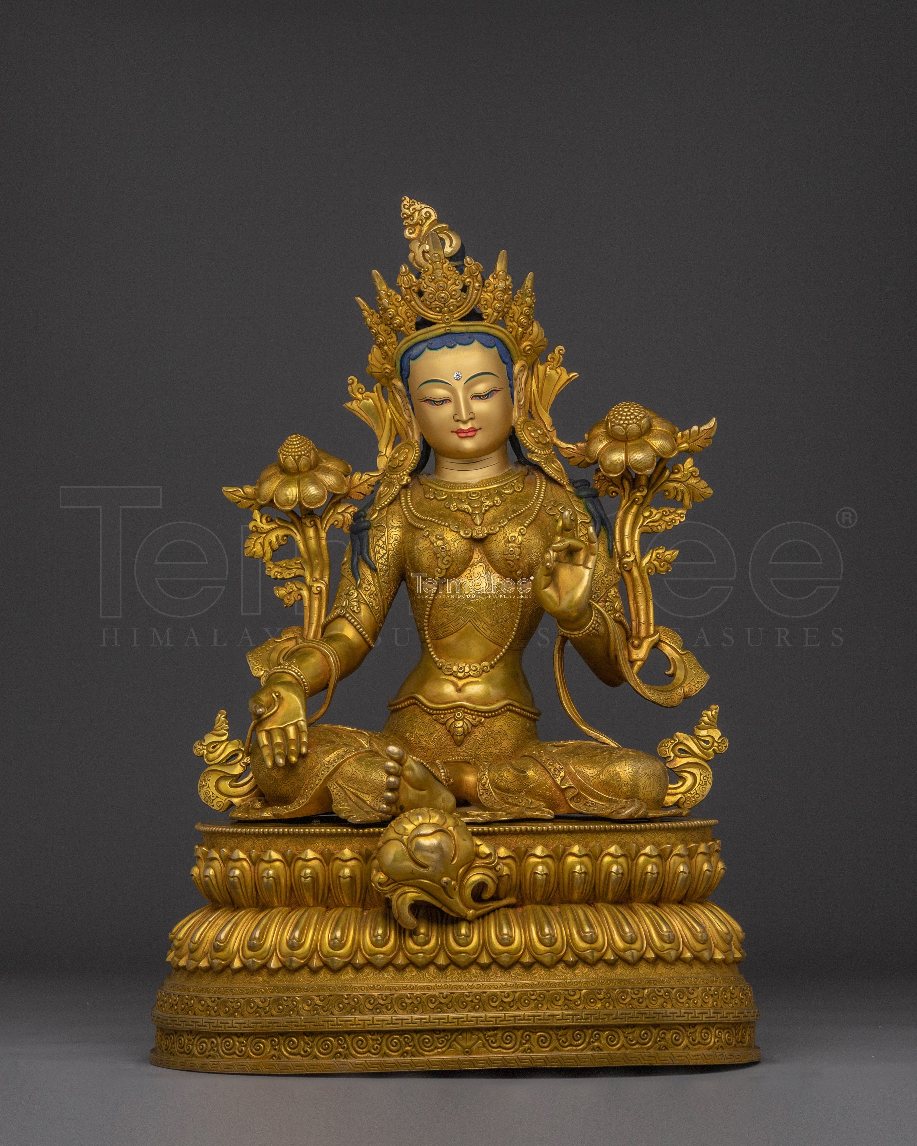 Nepalese Artwork of Green Tara | Divine Feminine Bodhisattva Figurine