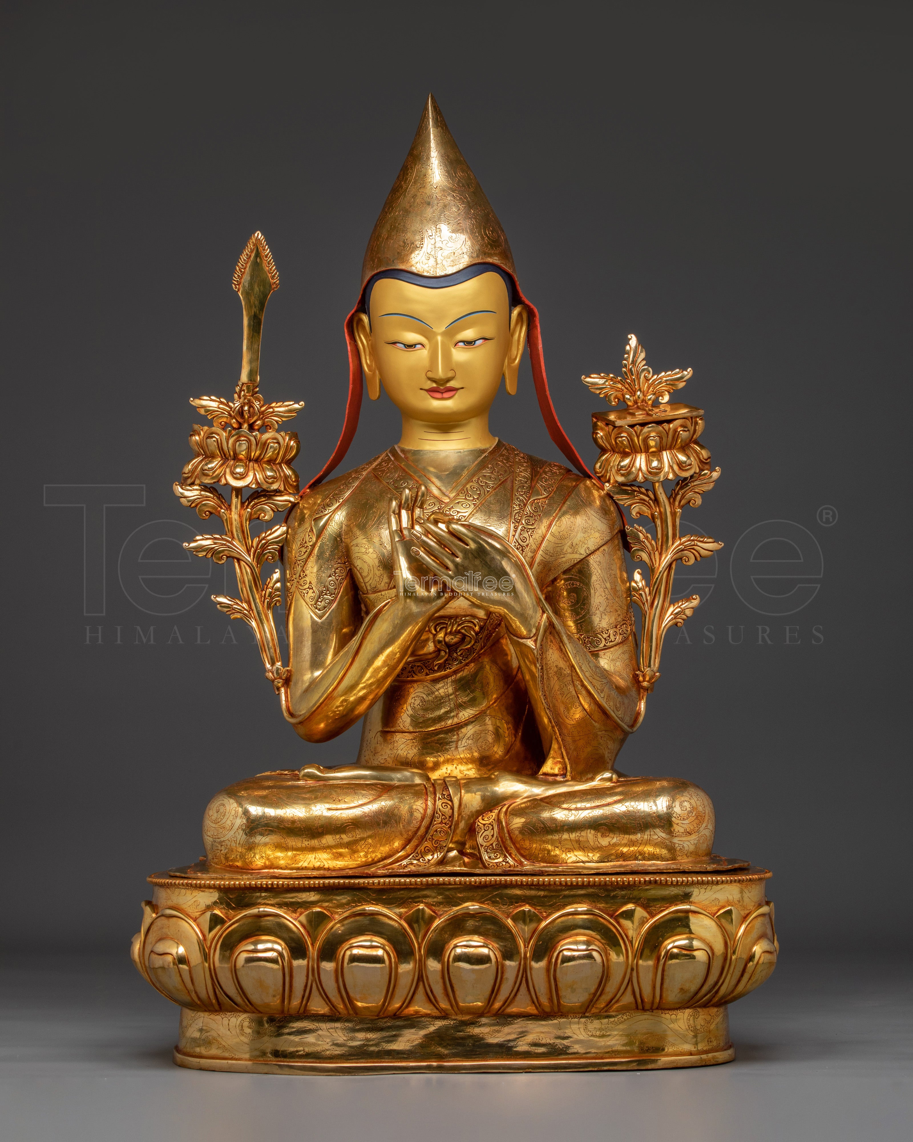 Golden Tshongkhapa Statue | Losang Drakpa - Philosopher and Tantric Yogi