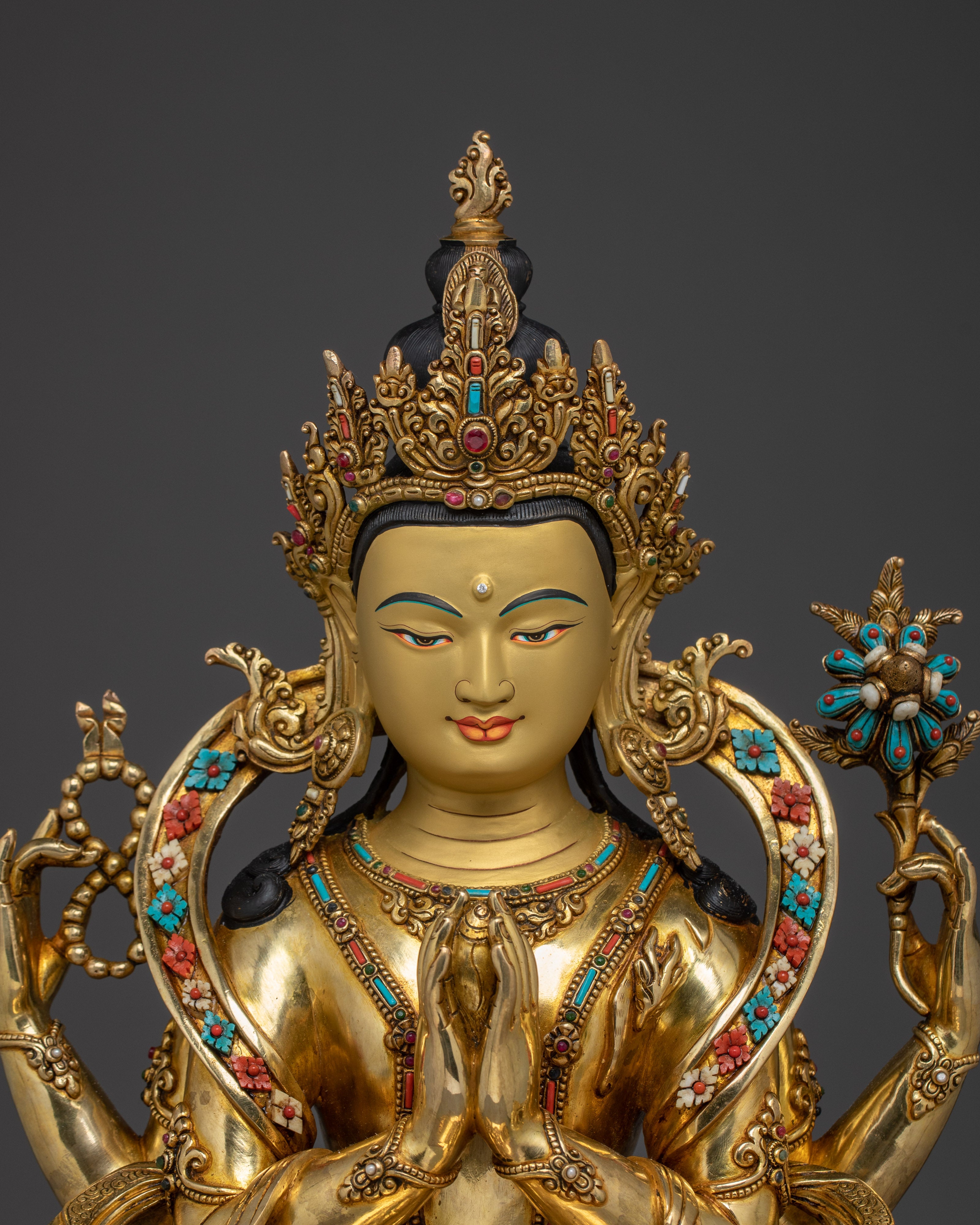 Four-Armed Chenrezig Artwork | Embodiment of Compassion