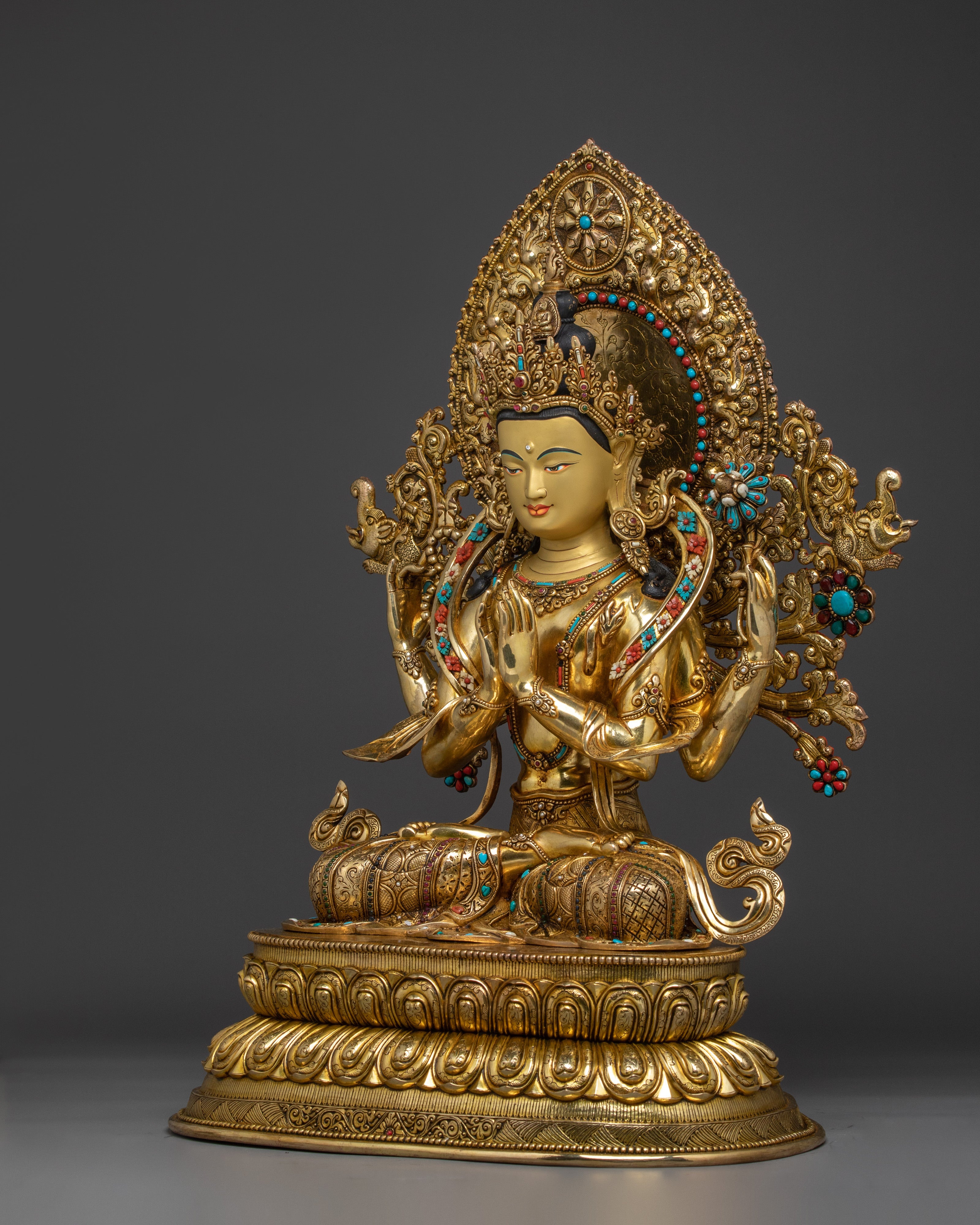 Four-Armed Chenrezig Artwork | Embodiment of Compassion