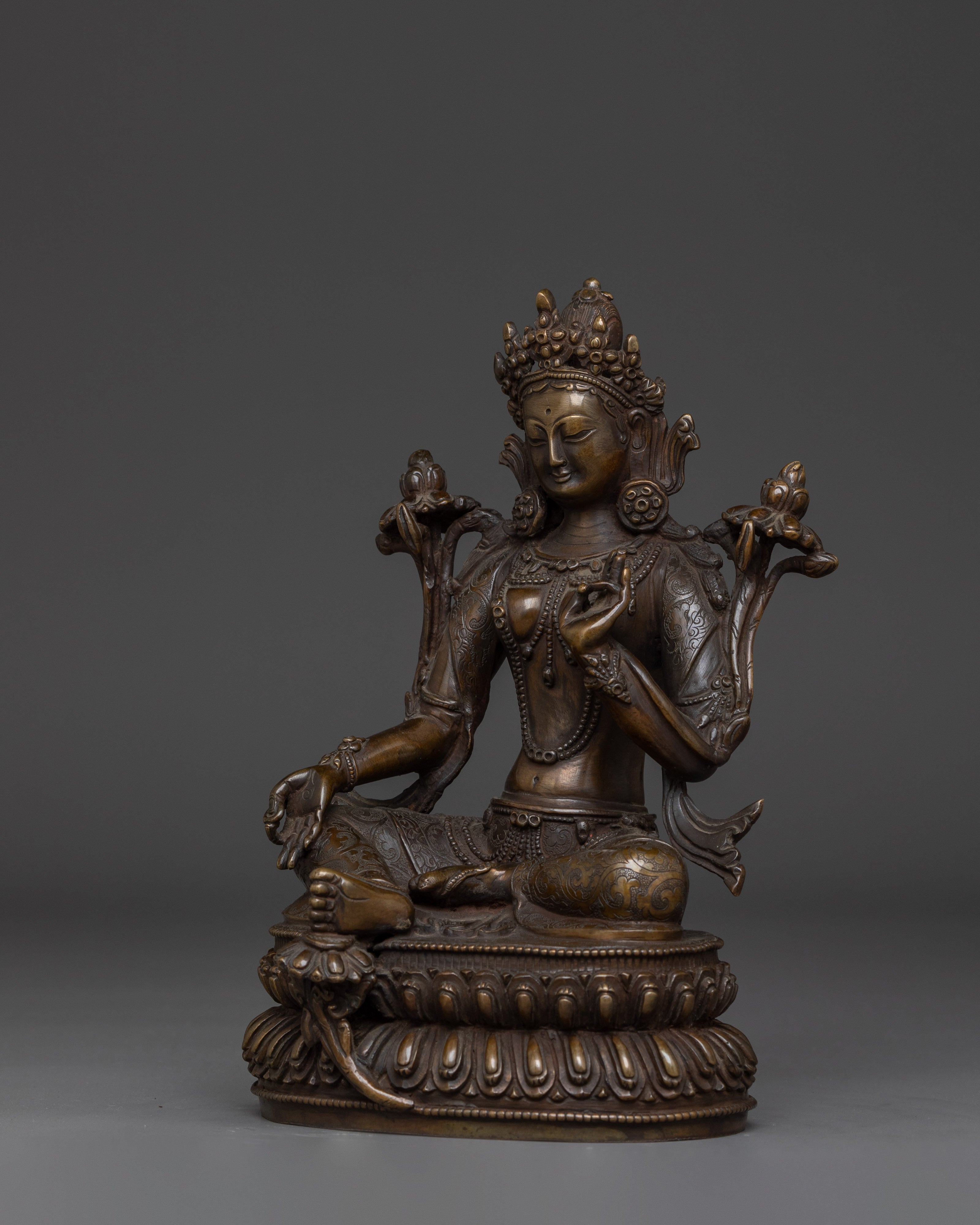 Shyama Tara - Mother of All Buddhas | Majestic Green Tara Sculpture