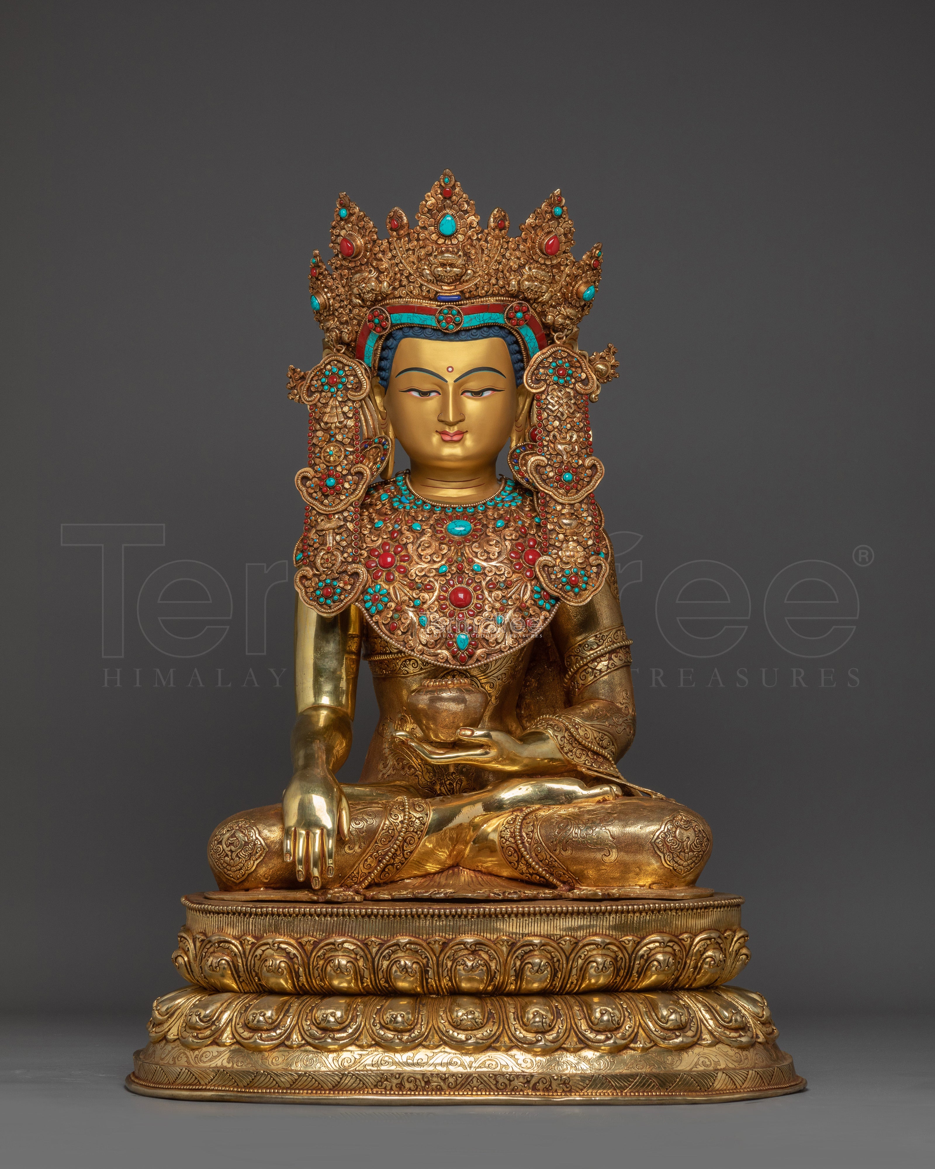 Serene Crown Shakyamuni Buddha Statue | Gautama Buddha - Dharma Teacher