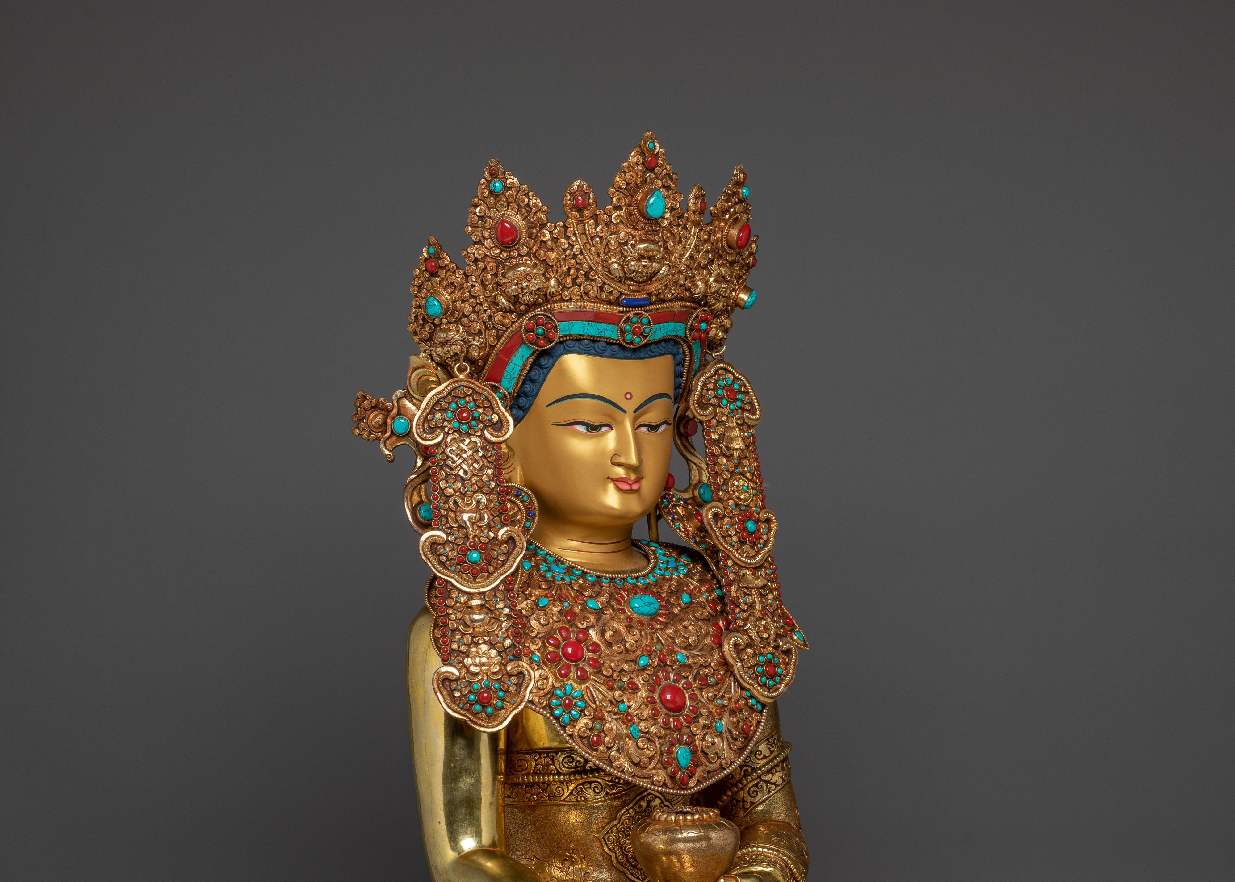 Crown Shakyamuni Buddha Statue | Traditional Figure