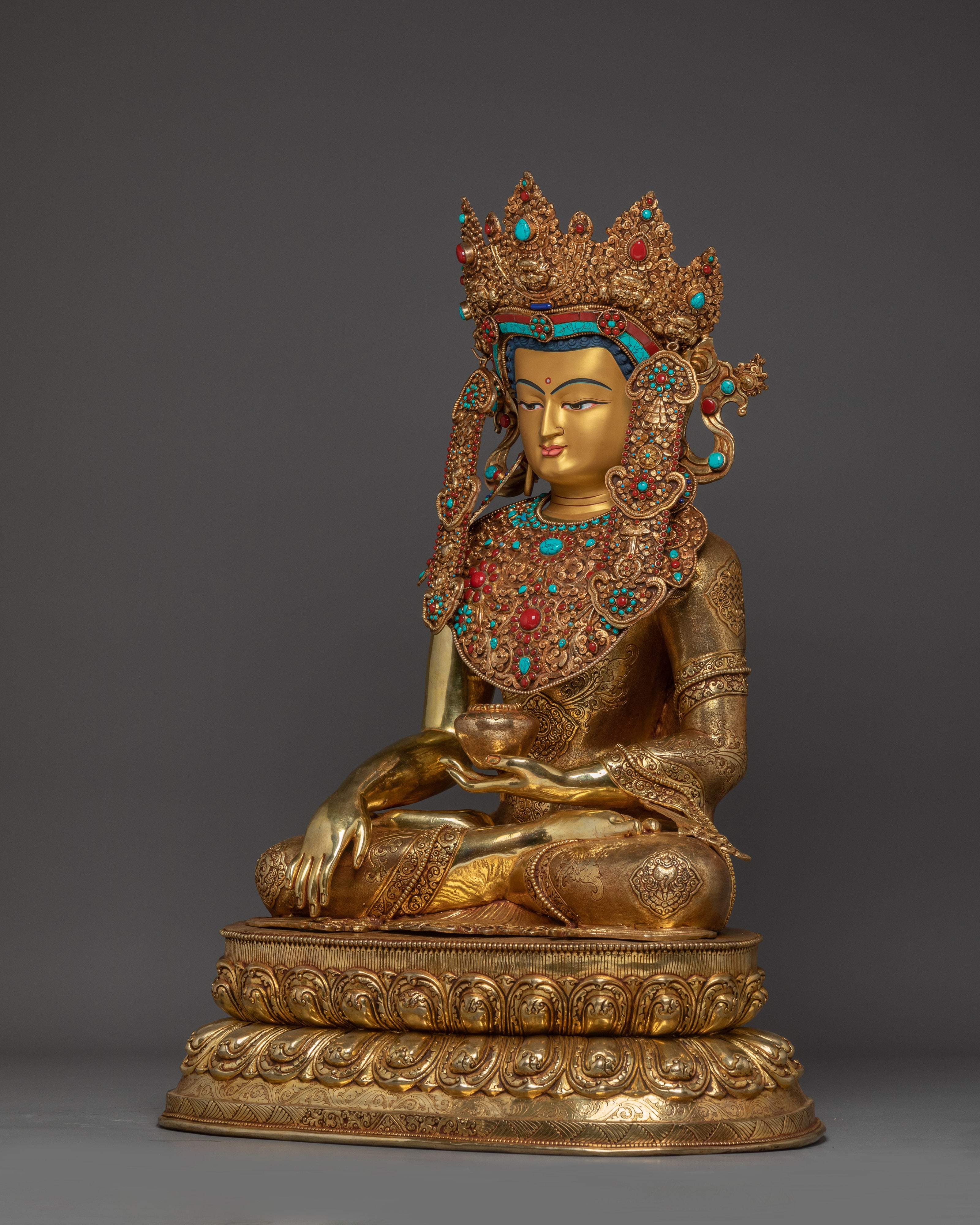 Crown Shakyamuni Buddha Statue | Traditional Figure