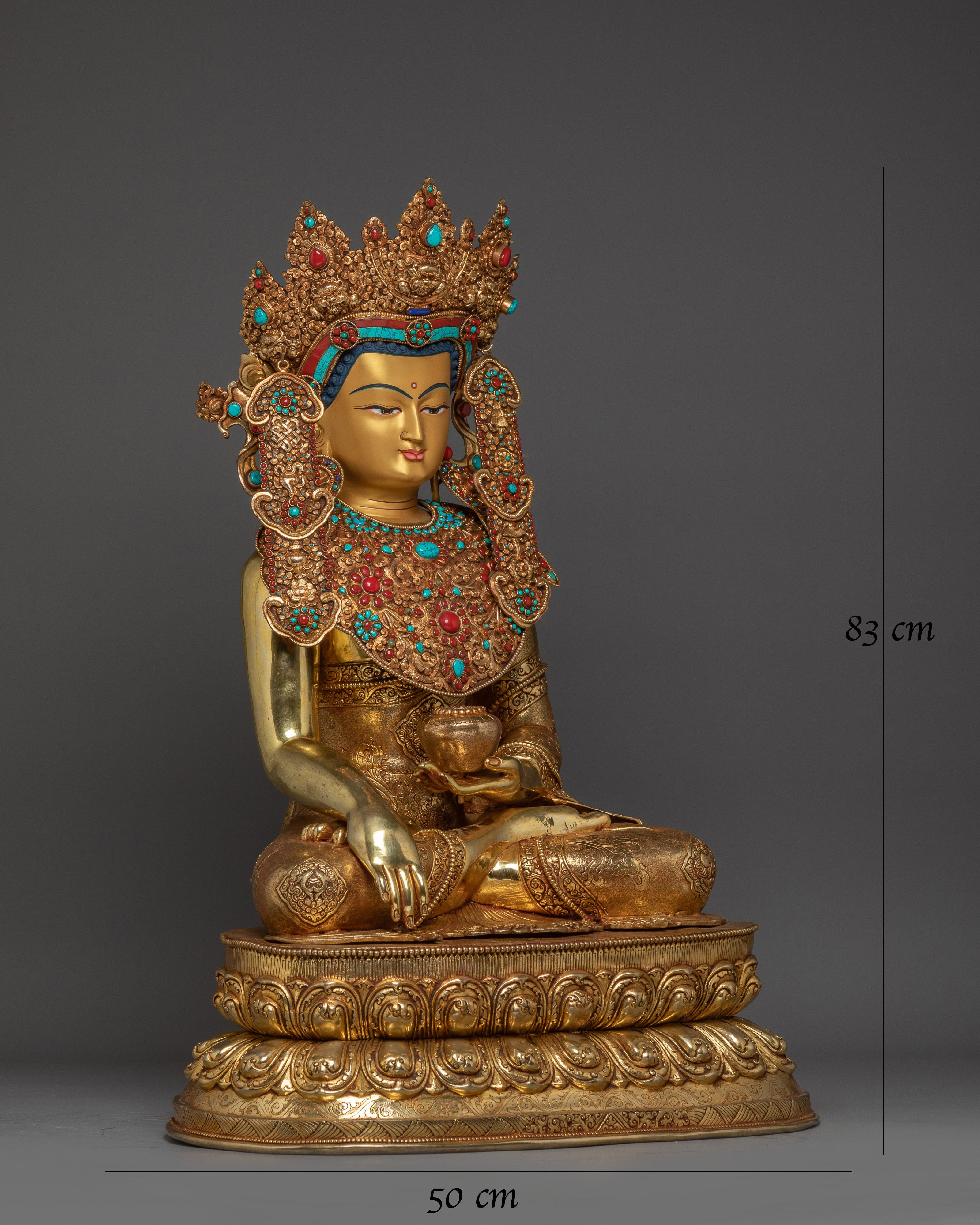 Crown Shakyamuni Buddha Statue | Traditional Figure
