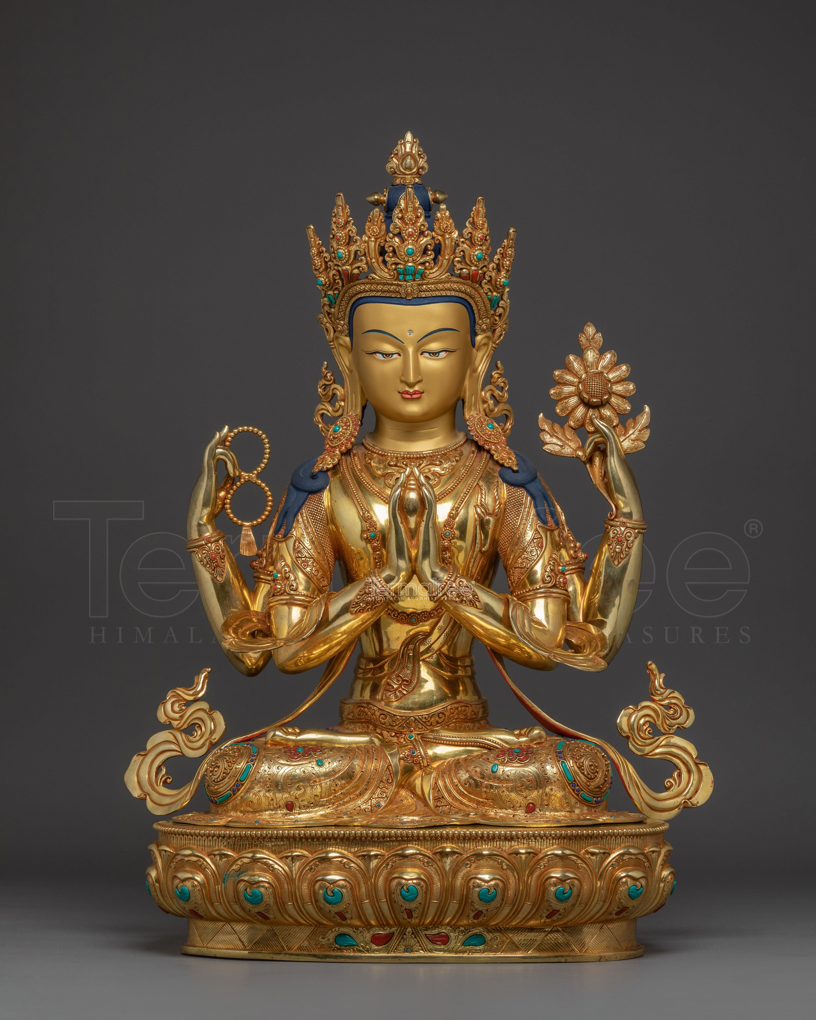 Majestic Chenrezig Bodhisattva Statue | Embodiment of Compassion