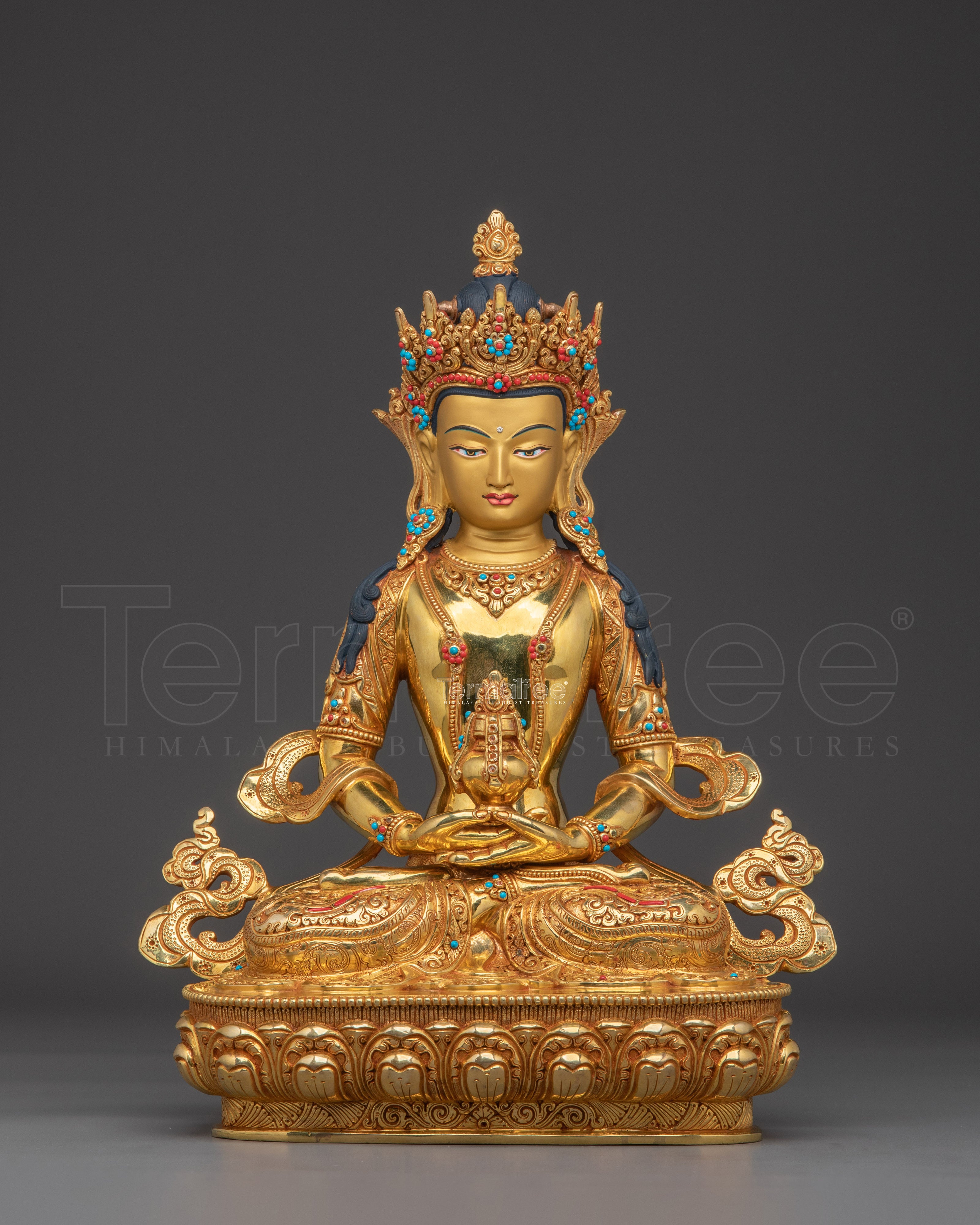 Himalayan Copper Art of Amitayus | Deity for Longevity and Blessings