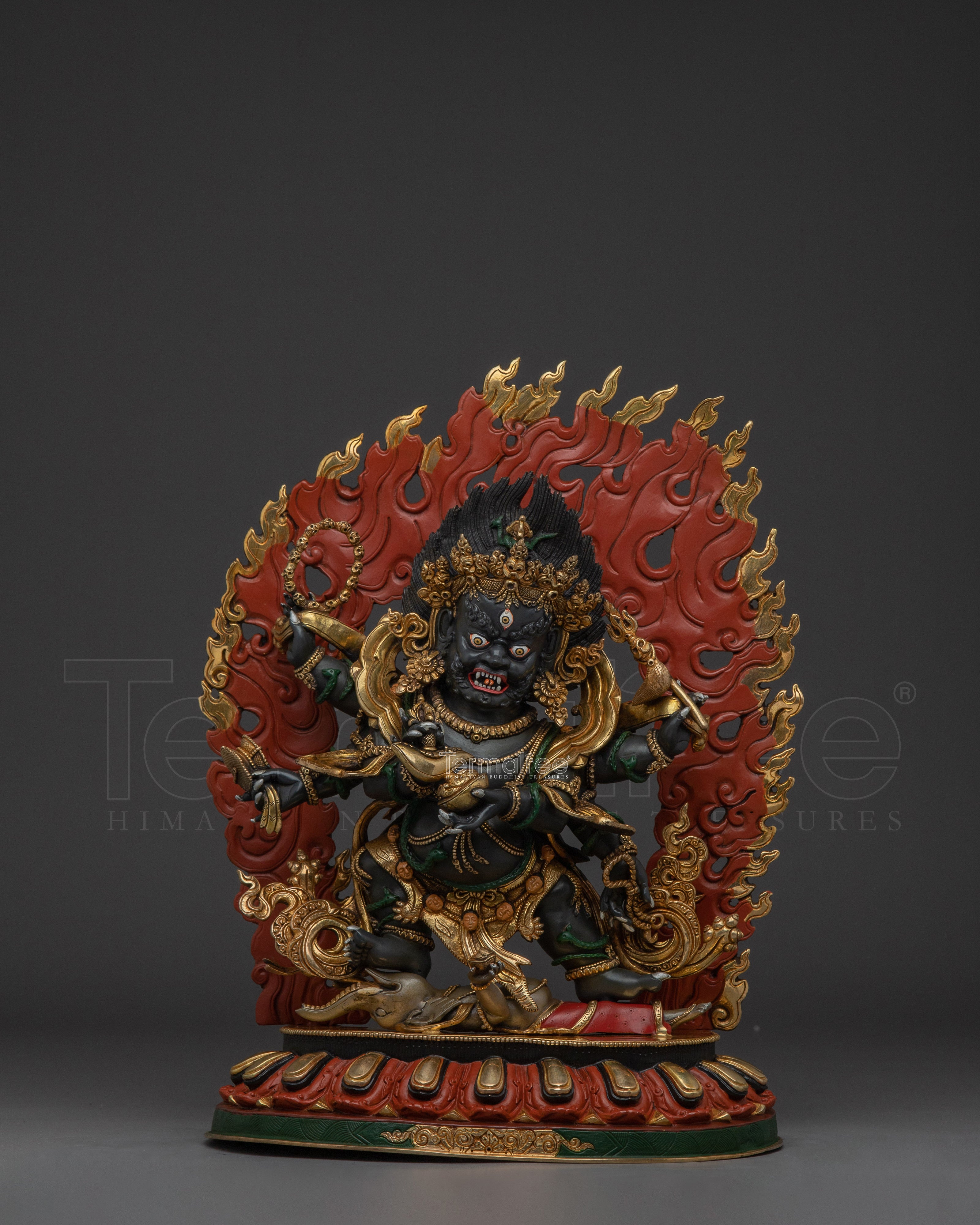 Sculpture of Six Armed Mahakala | Wrathful Protector Deity