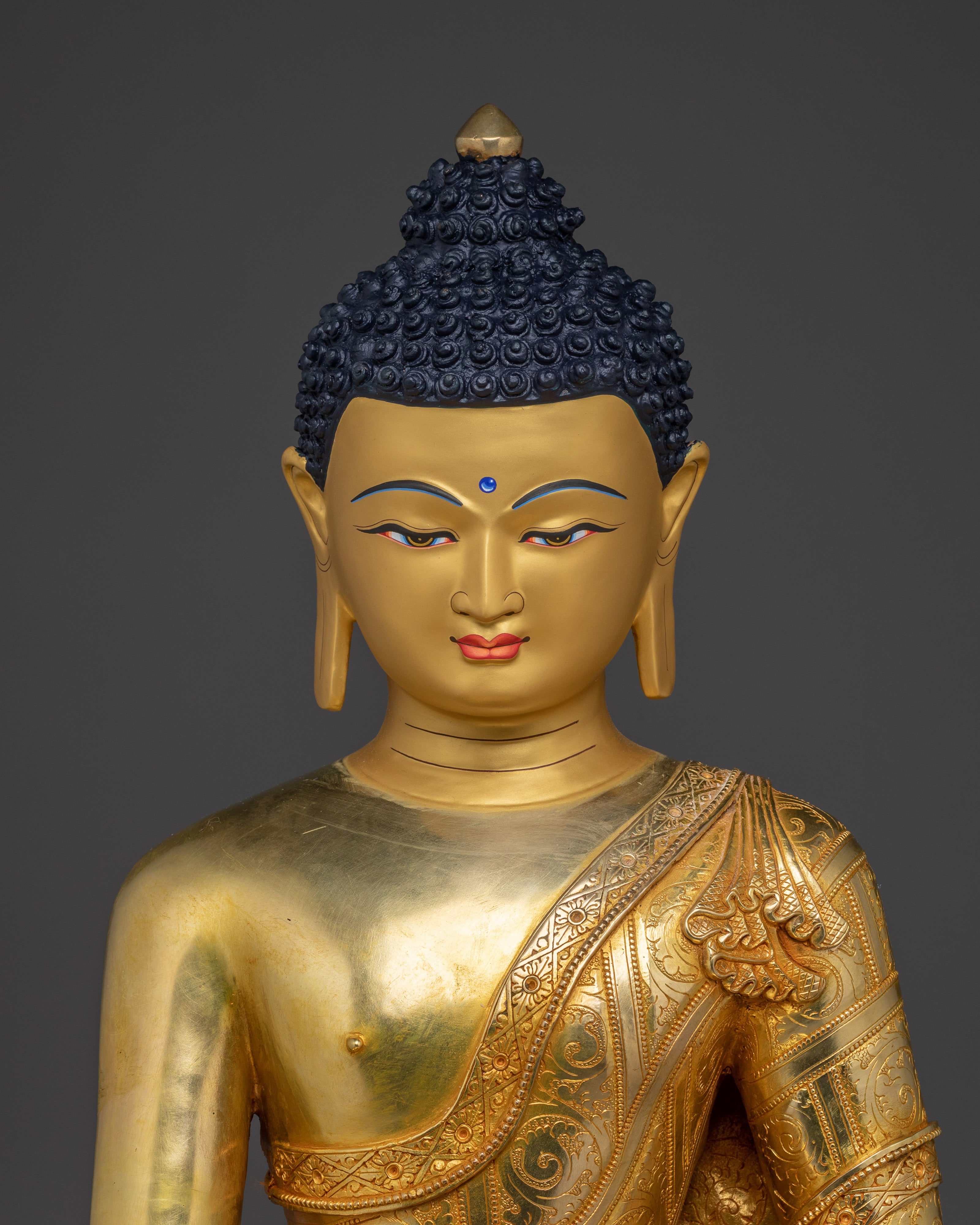 Tibetan Copper Shakyamuni Buddha Statue | Perfect for Meditation and Buddhist Altars