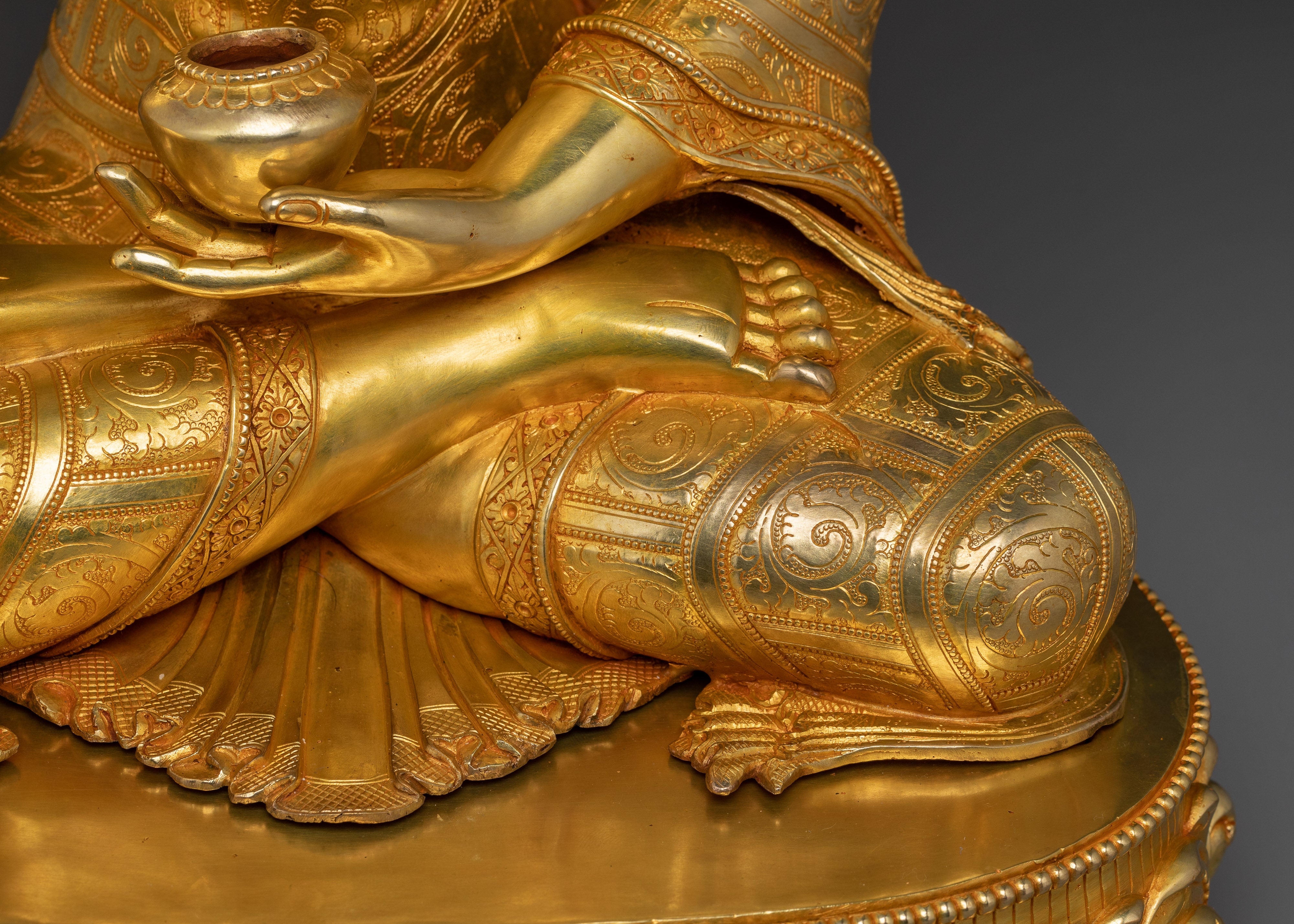 Tibetan Copper Shakyamuni Buddha Statue | Perfect for Meditation and Buddhist Altars