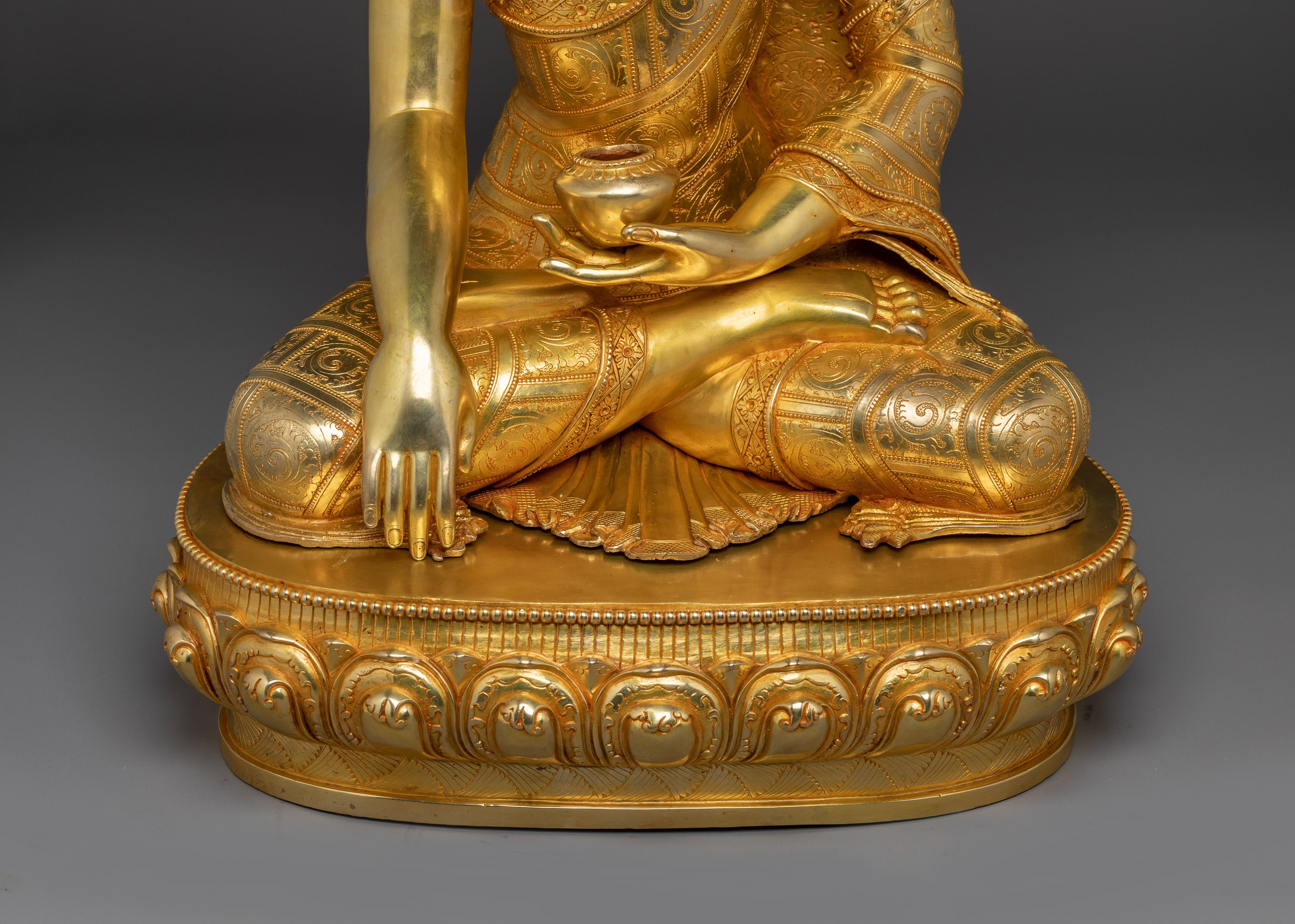 Tibetan Copper Shakyamuni Buddha Statue | Perfect for Meditation and Buddhist Altars