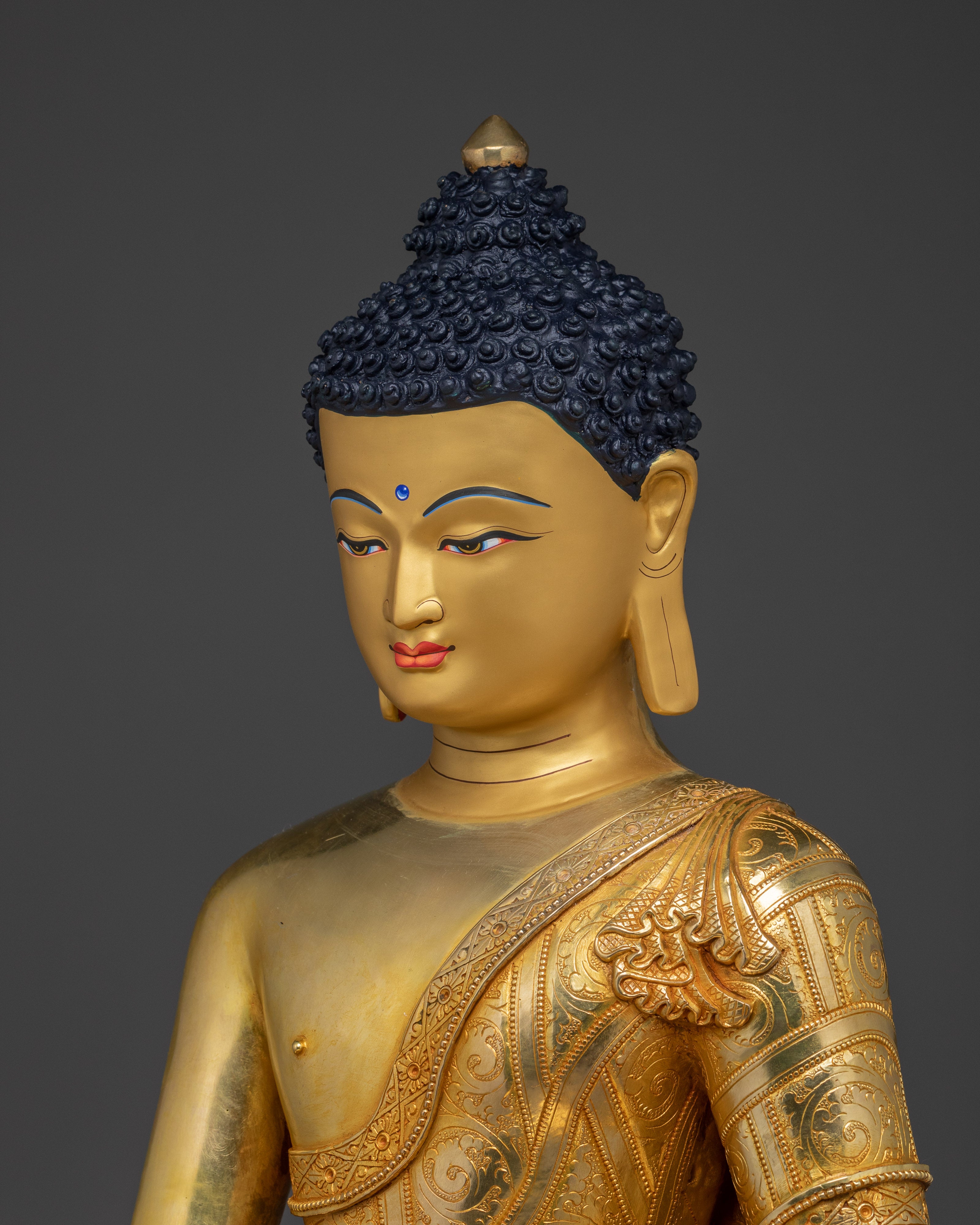 Tibetan Copper Shakyamuni Buddha Statue | Perfect for Meditation and Buddhist Altars