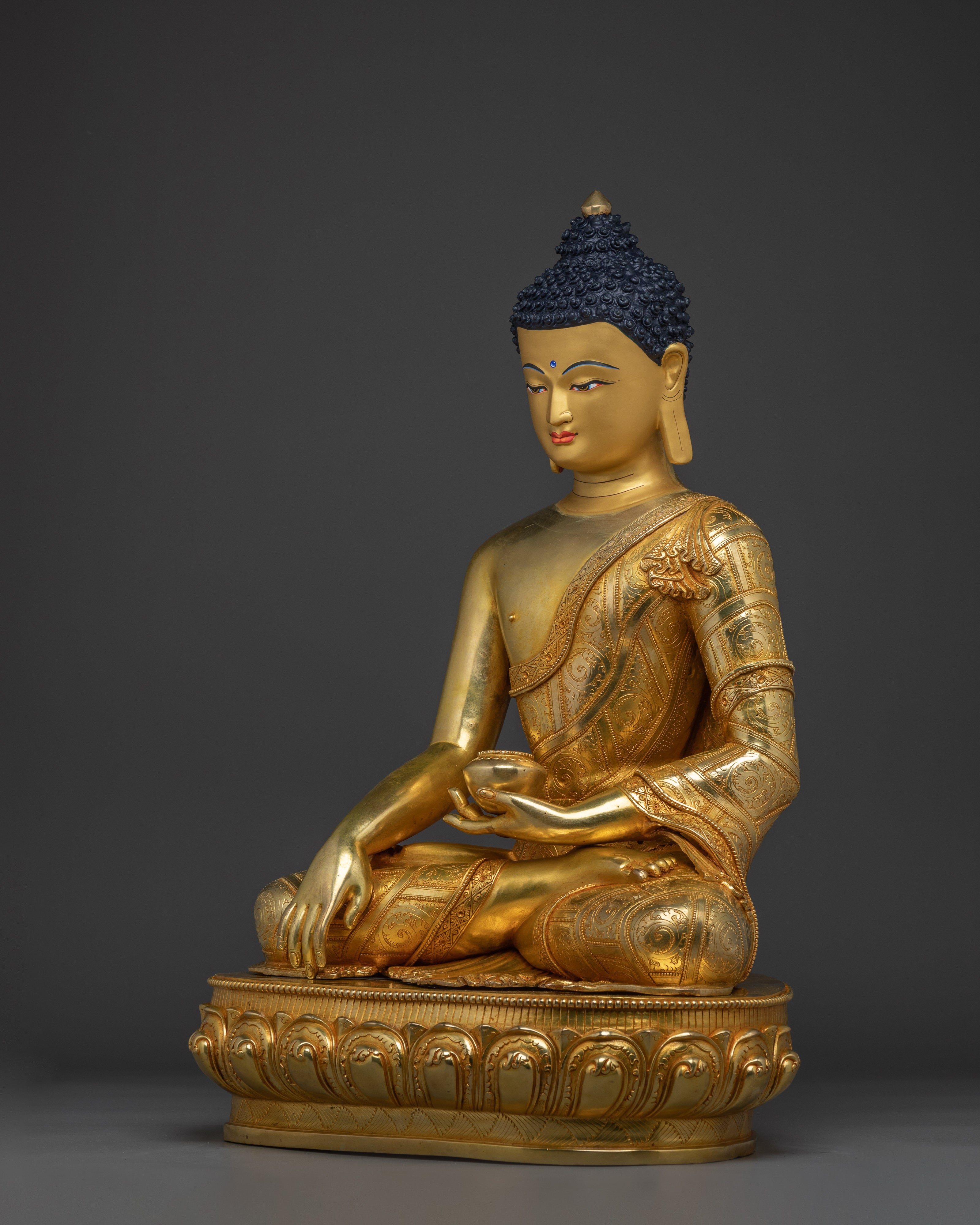Tibetan Copper Shakyamuni Buddha Statue | Perfect for Meditation and Buddhist Altars