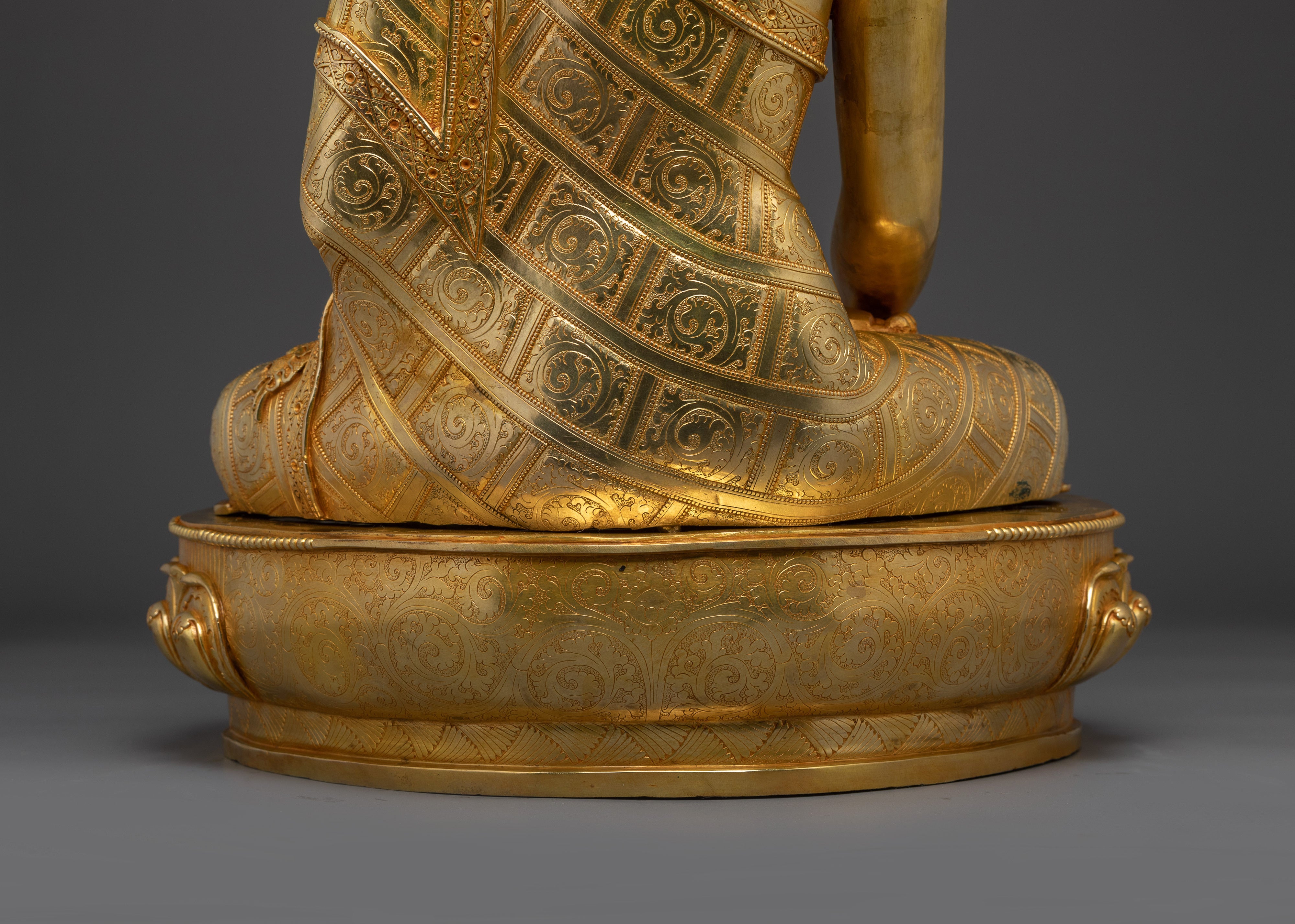 Tibetan Copper Shakyamuni Buddha Statue | Perfect for Meditation and Buddhist Altars