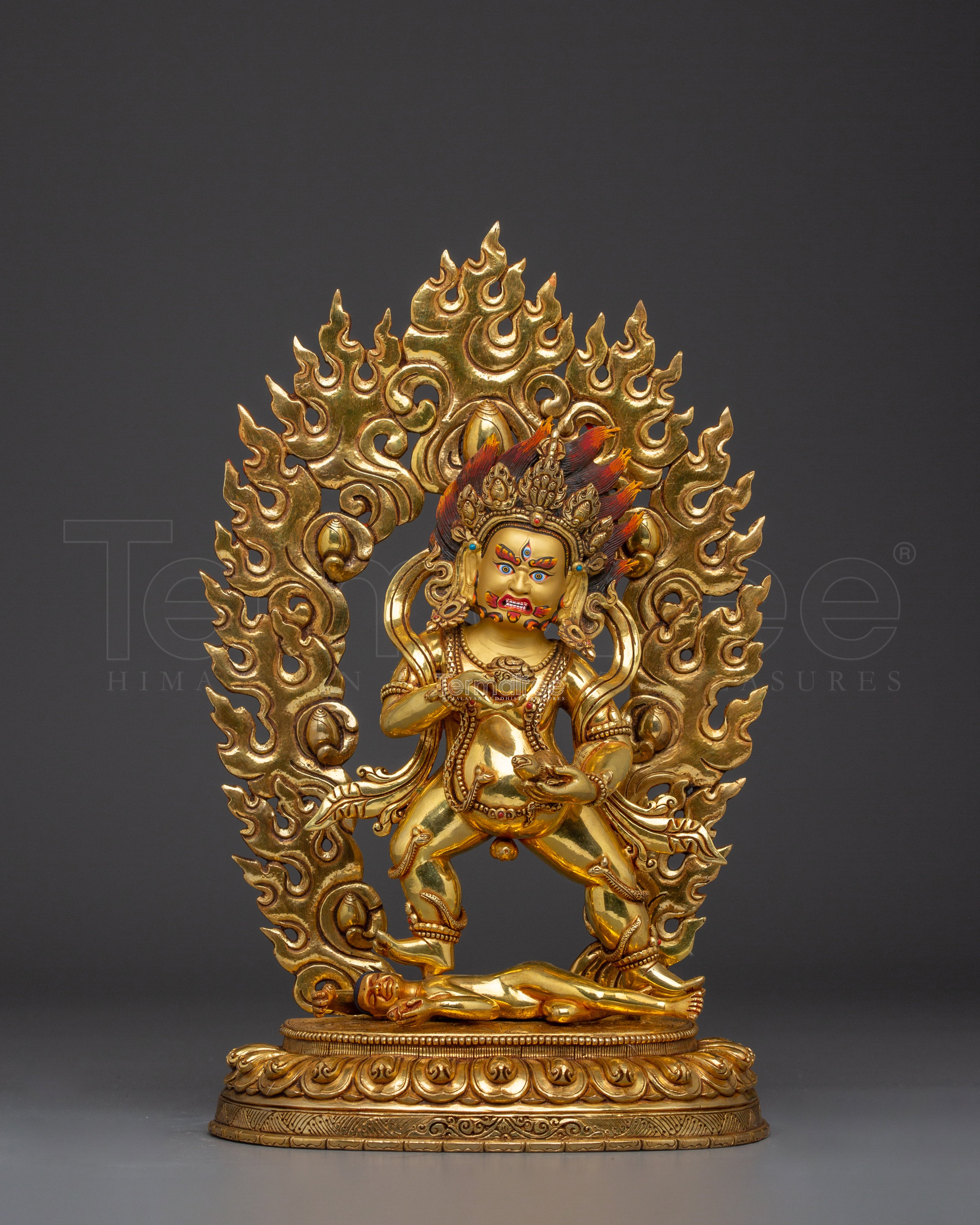 Wealth Guardian Black Dzambhala | Himalayan Handmade Artwork