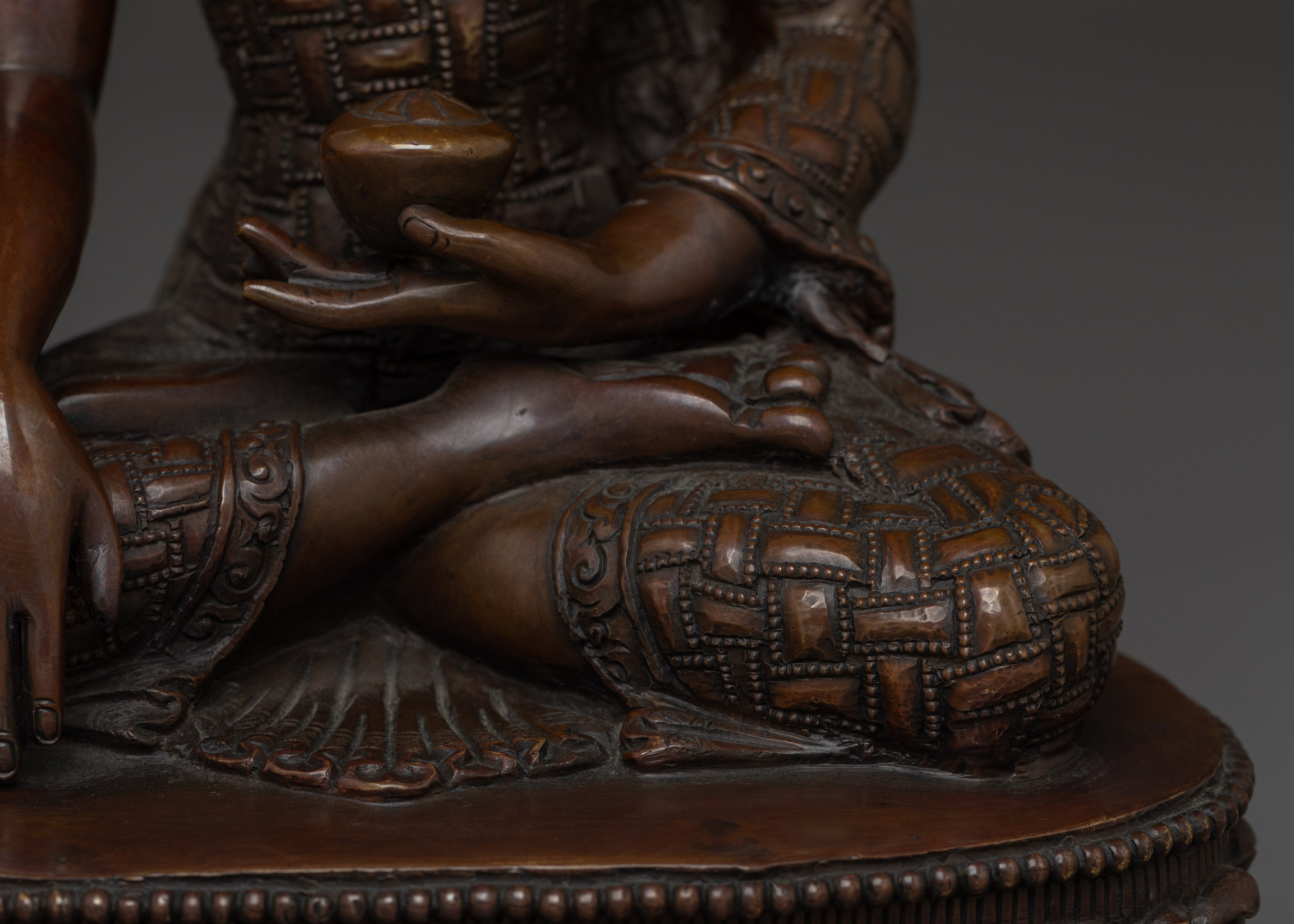 Shakyamuni Buddha Statue in Oxidized Copper | Mindful Spaces & Meditation Practice