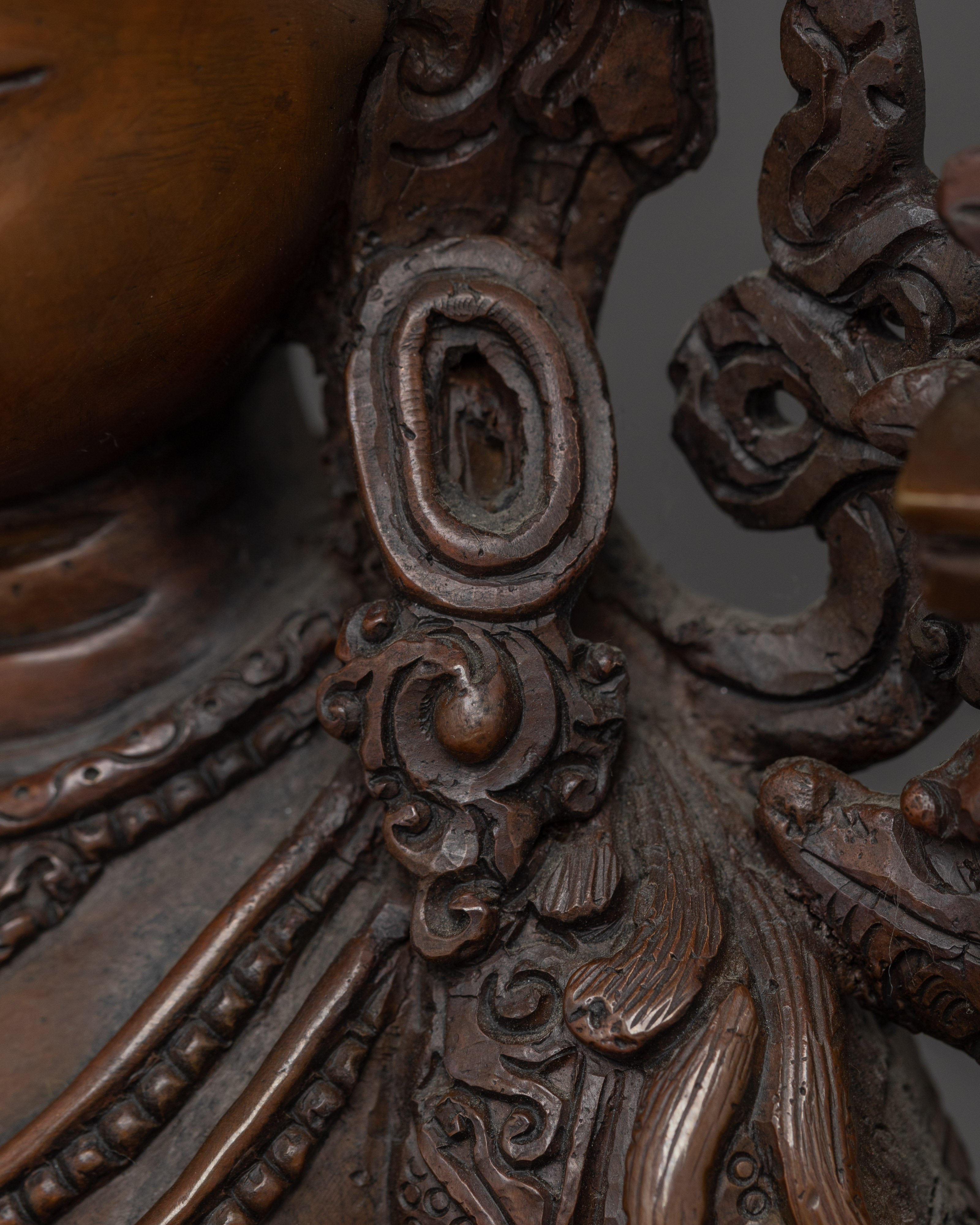 Handcrafted Oxidized copper Manjushri statue | Sculpture of the Bodhisattva of Wisdom